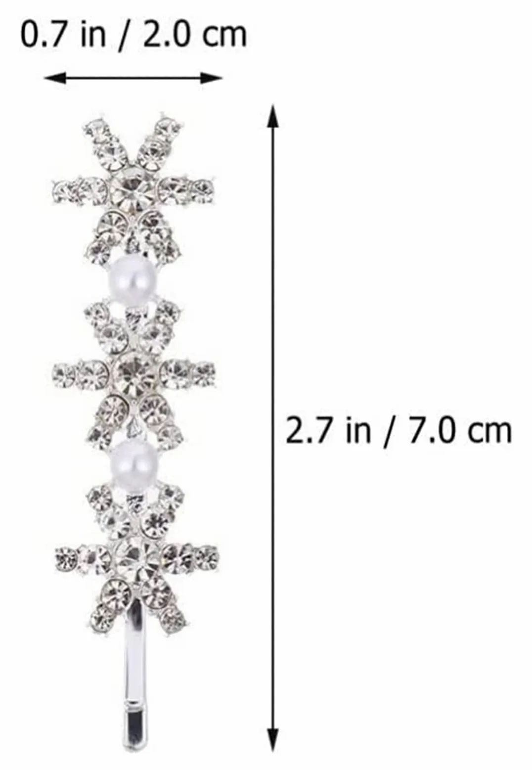 Accessori for capelli Sposa Pettine for capelli da sposa Fermagli for capelli in metallo 6 pezzi Fermagli for capelli con strass Lucido Natale Fiocco di neve Barrettes Perle di cristallo Copricapo da