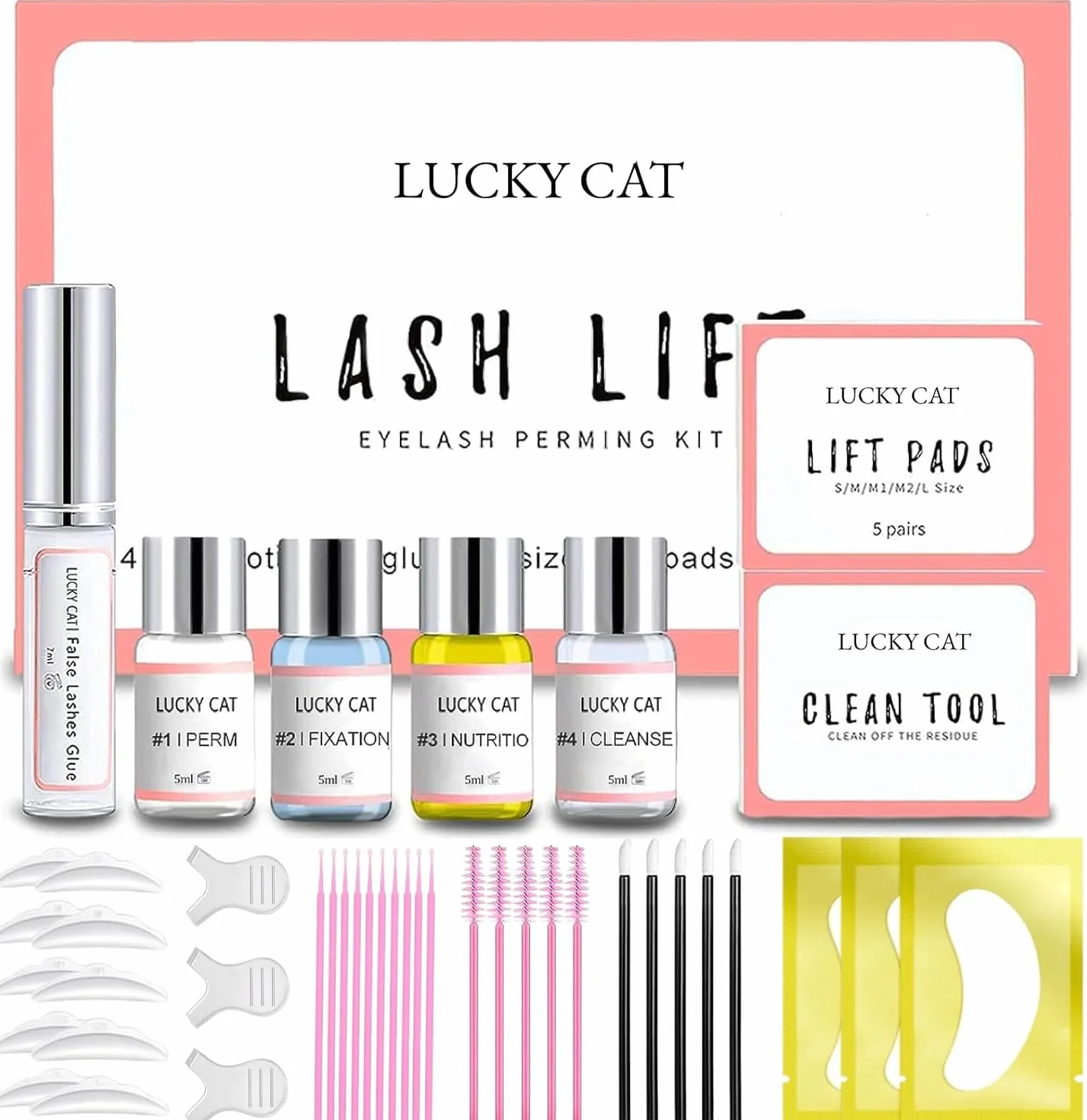 Professionale Lash Lift Kit, Permanente per Ciglia Lifting Set, 6-8 Settimane