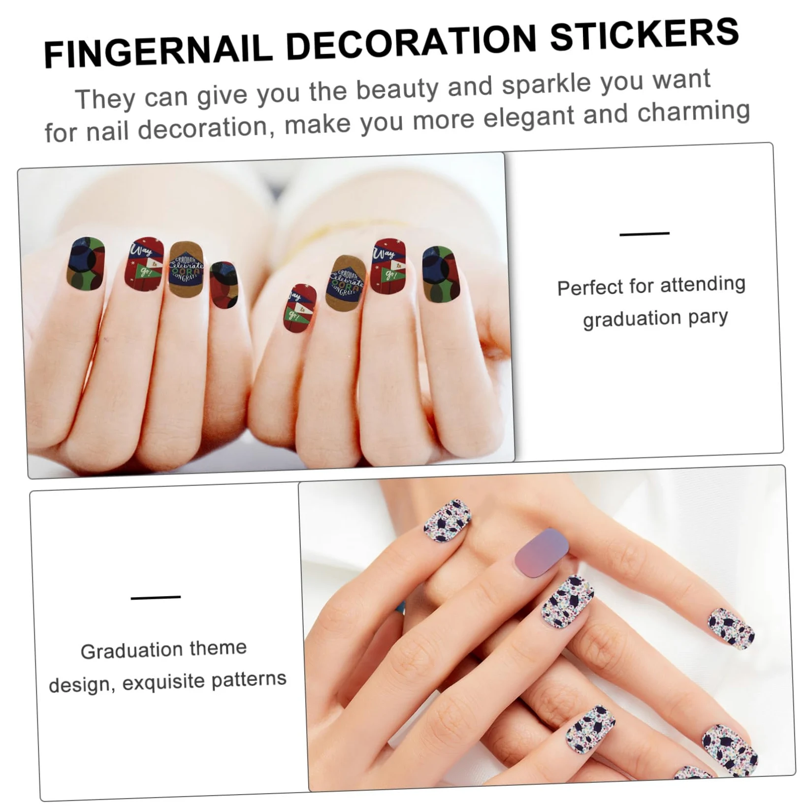 Healeved 32 Fogli 1 Set Adesivi Per Nail Art Per La Laurea Francese Decorazione Per Unghie Adesivi Per Unghie Decalcomanie Per Unghie Decorazioni Per Unghie Per Nail Art Unghia Etichetta