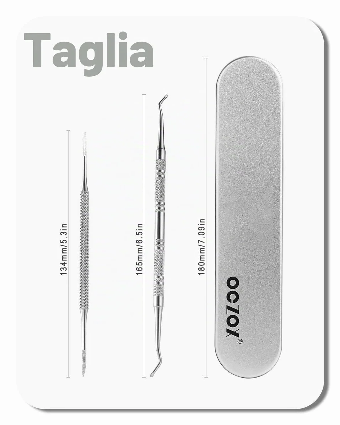 BEZOX Solleva Unghie Incarnite Pedicure Utensile Lima Acciaio Inox 13.4cm Lifter Kit 16.5cm