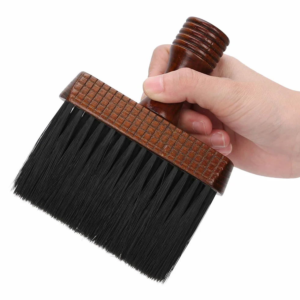 Spazzola per spolverare per collo con capelli rotti da barbiere, spazzola quadrata per taglio di capelli morbidi per barbieri che pulisce il viso per il collo