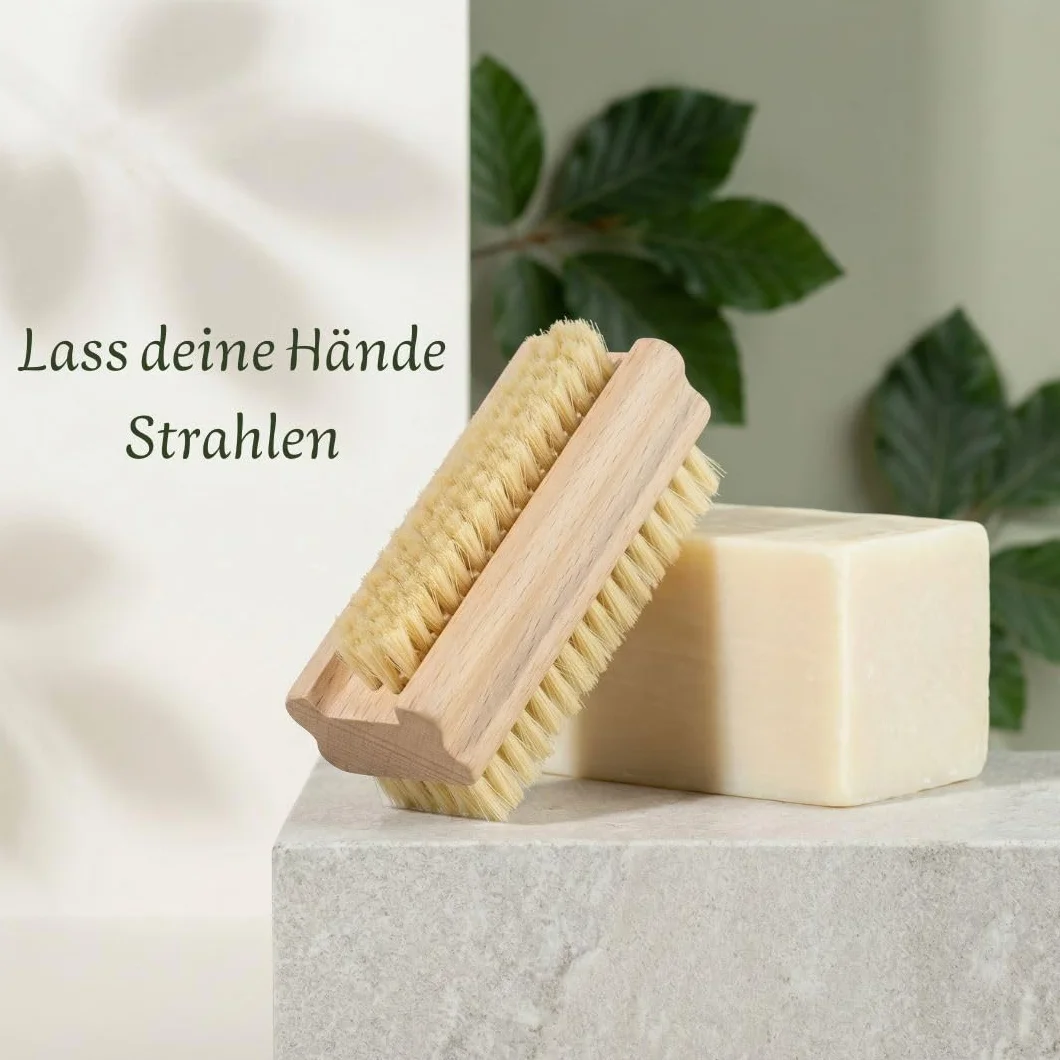 MC-Trend Set di 3 Spazzole per Unghie e Mani in Legno, Setole Naturali, Vegano, Made in Germany