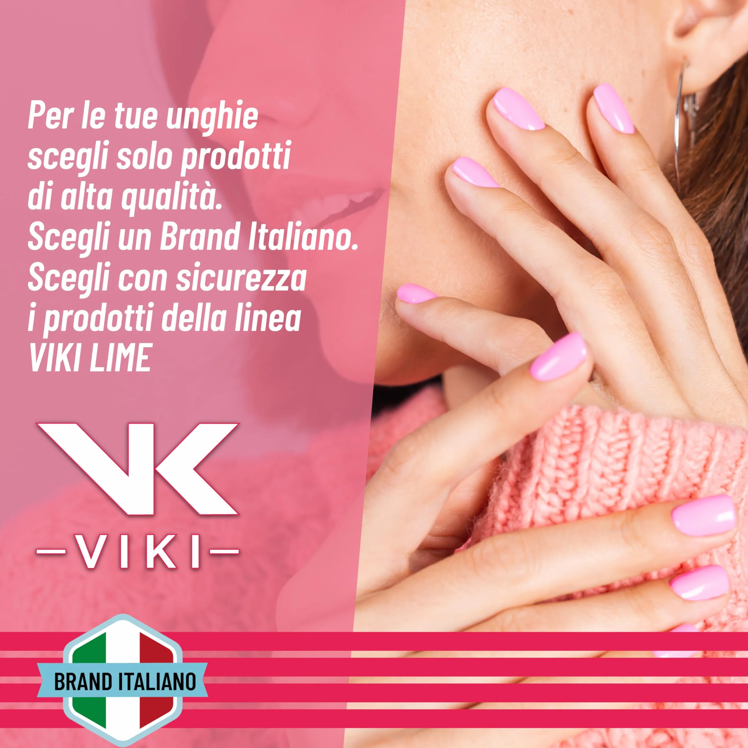 VIKI Set 100 Lima Unghie Professionale 100/180 Doppia Grana, Lime Unghie per Manicure e Pedicure, Unghie Naturali, Gel, Acrilico e Semipermanente, Lime Delicate e Resistenti ideale per centri estetici