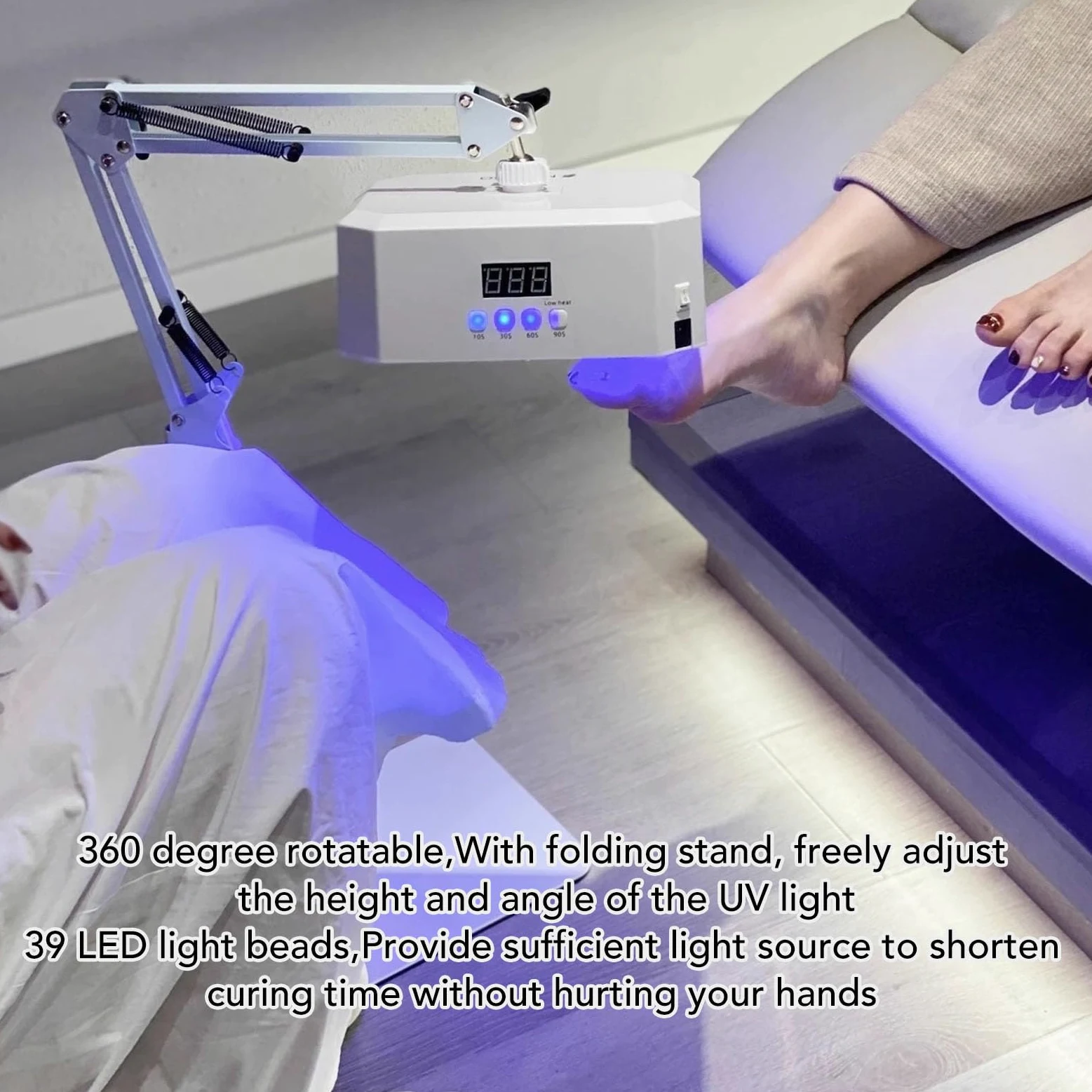 Bewinner Lampada UV per Unghie - Asciugatura Rapida, Luce UV a Polimerizzazione Rapida da 48 W per Unghie in Gel, Lampada UV Professionale per Unghie con Timer, Lampada UV LED per (Spina