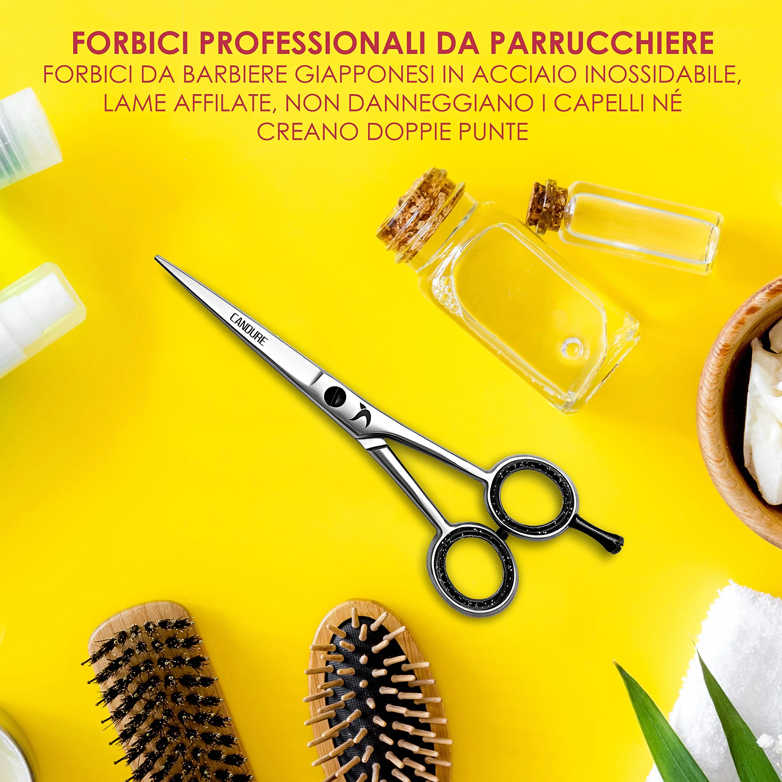 Forbici Parrucchiere Professionali 6.5" Acciaio Inossidabile per Taglio Capelli Barbiere Argento