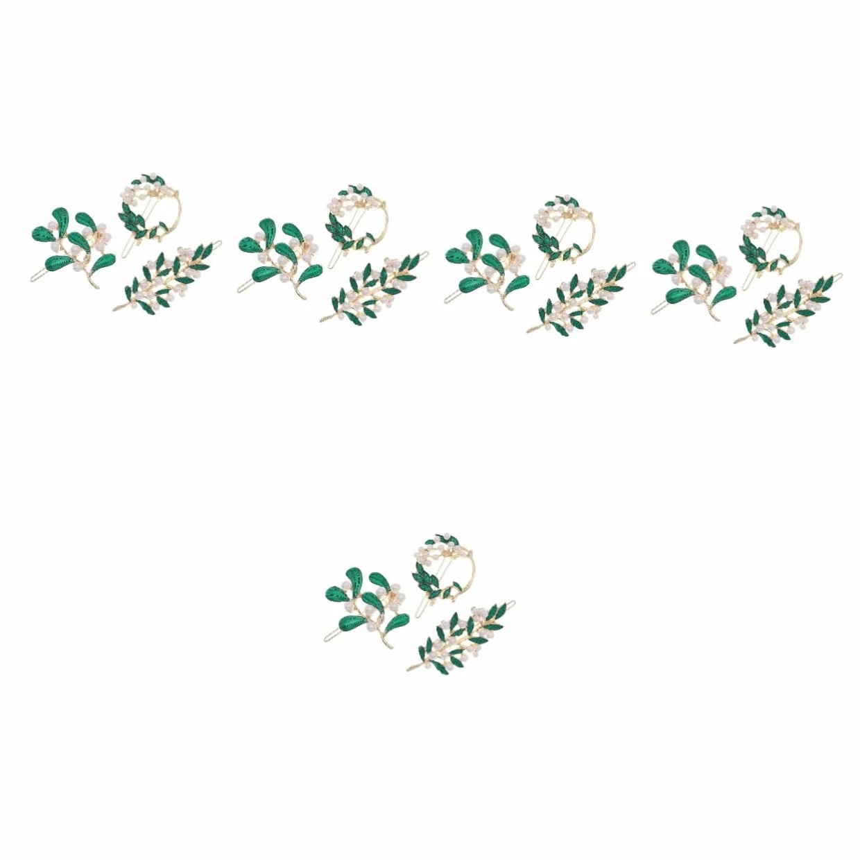 FRCOLOR 15pezzi Fermagli Per Lega Con Foglia e Perla Accessori Eleganti Per Ragazze e Donne Per Matrimonio e Occasioni Speciali
