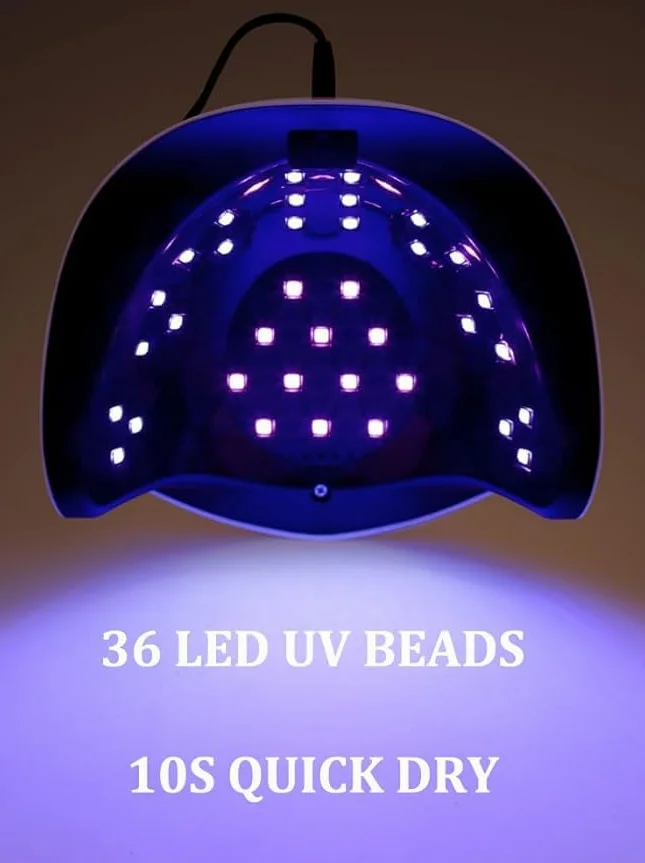 Lampada UV LED per unghie, 268W Luce di polimerizzazione rapida per unghie con 66 LED Sensore automatico, Manico portatile per unghie, 5 impostazioni di timer, spazio più grande (02#Oro)
