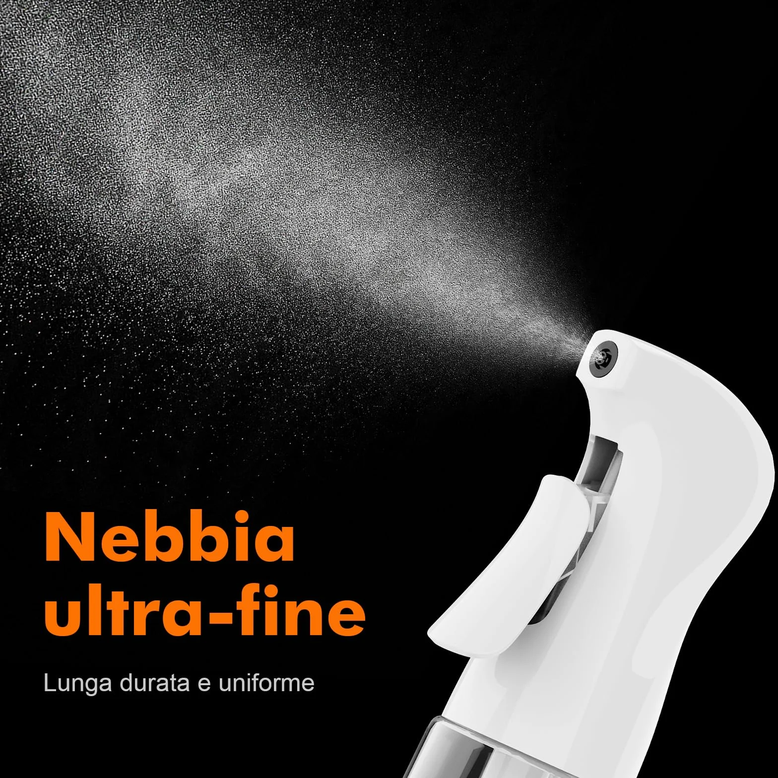 GRIFEMA Spruzzatore Bianco 200 ml Flacone Spray Nebbia Fine Uniforme Antigoccia GE2003W-200