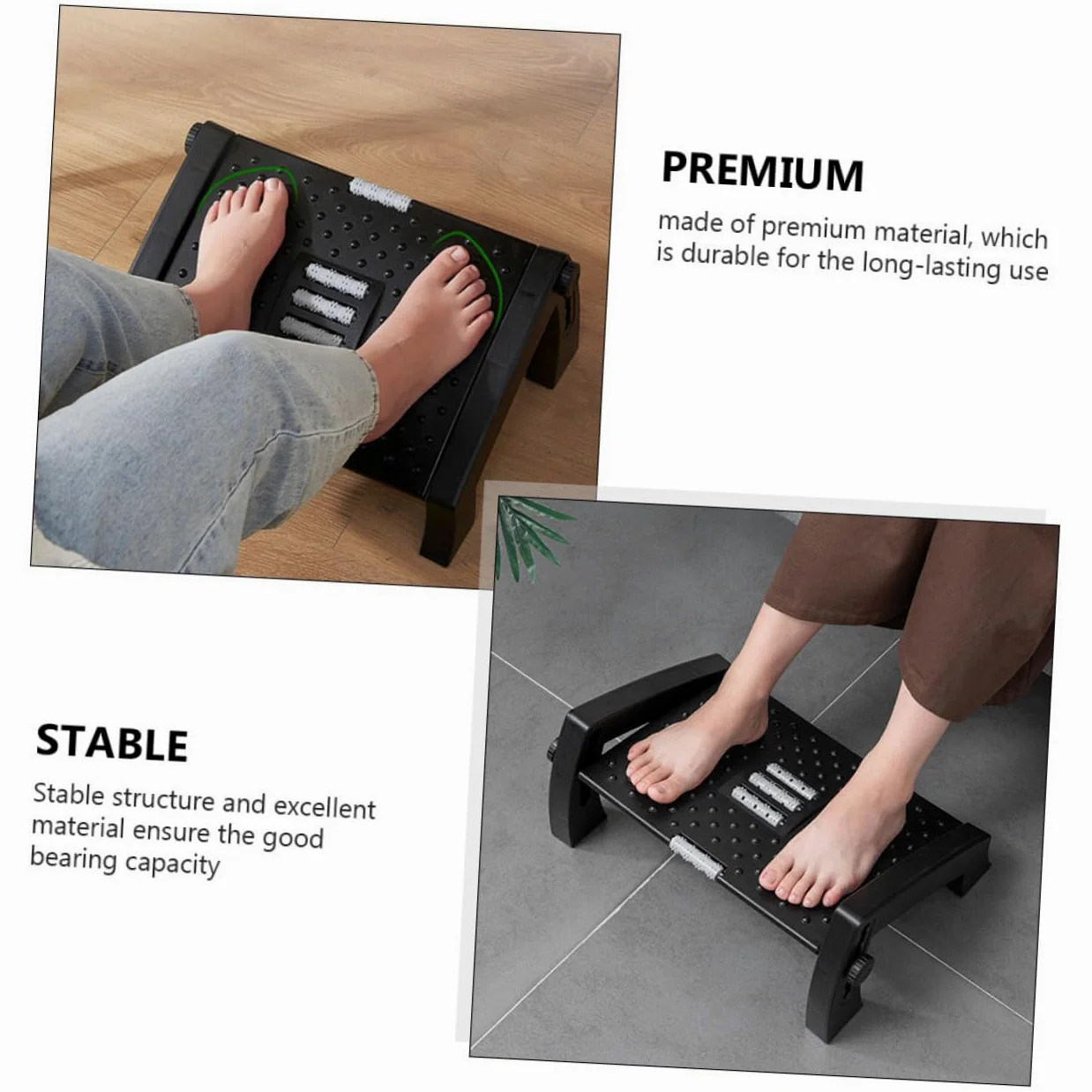 FRCOLOR 1pezzi Sgabello Per Pedicure Regolabile Supporto Comodo Per Piedi Da Salone o Uso Domestico Superficie Massaggianti Antiscivolo Adatto Per Manicure e Massaggi
