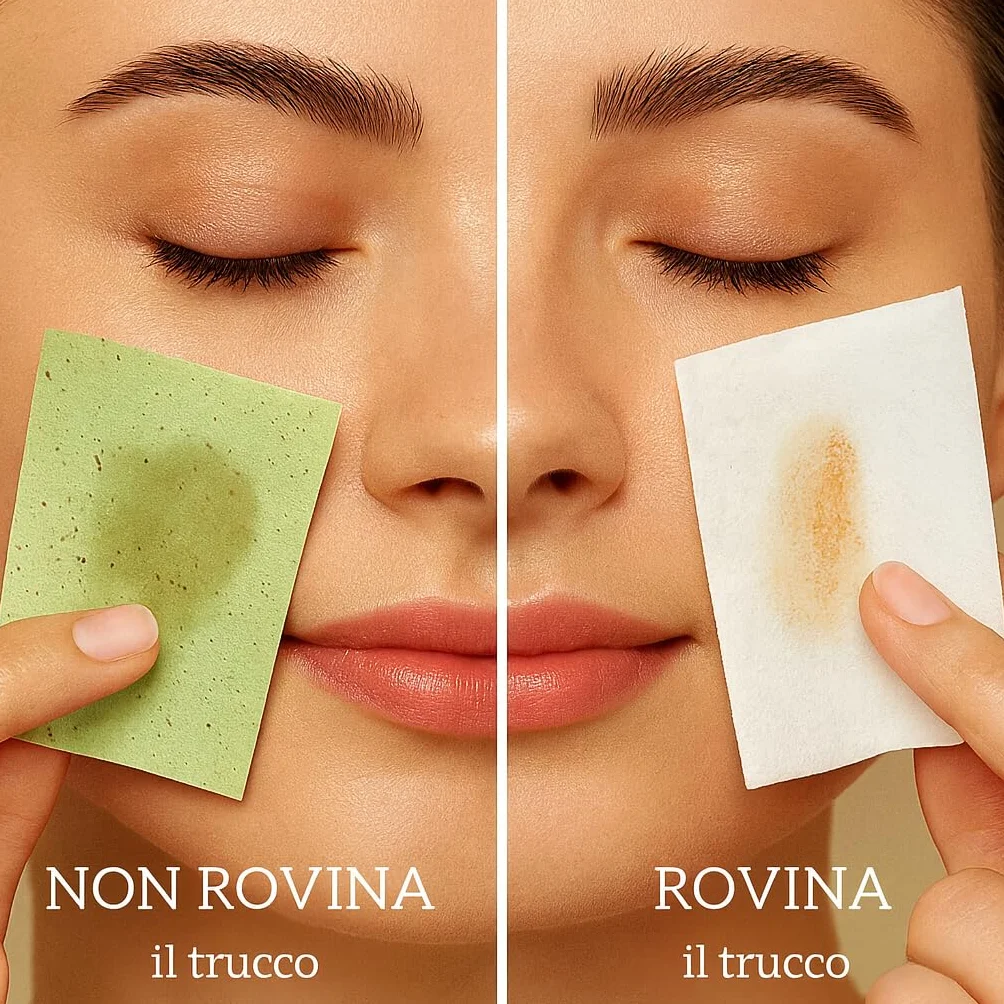 Fogli assorbenti al tè verde, 300 pezzi, anti-lucidità per pelli grasse