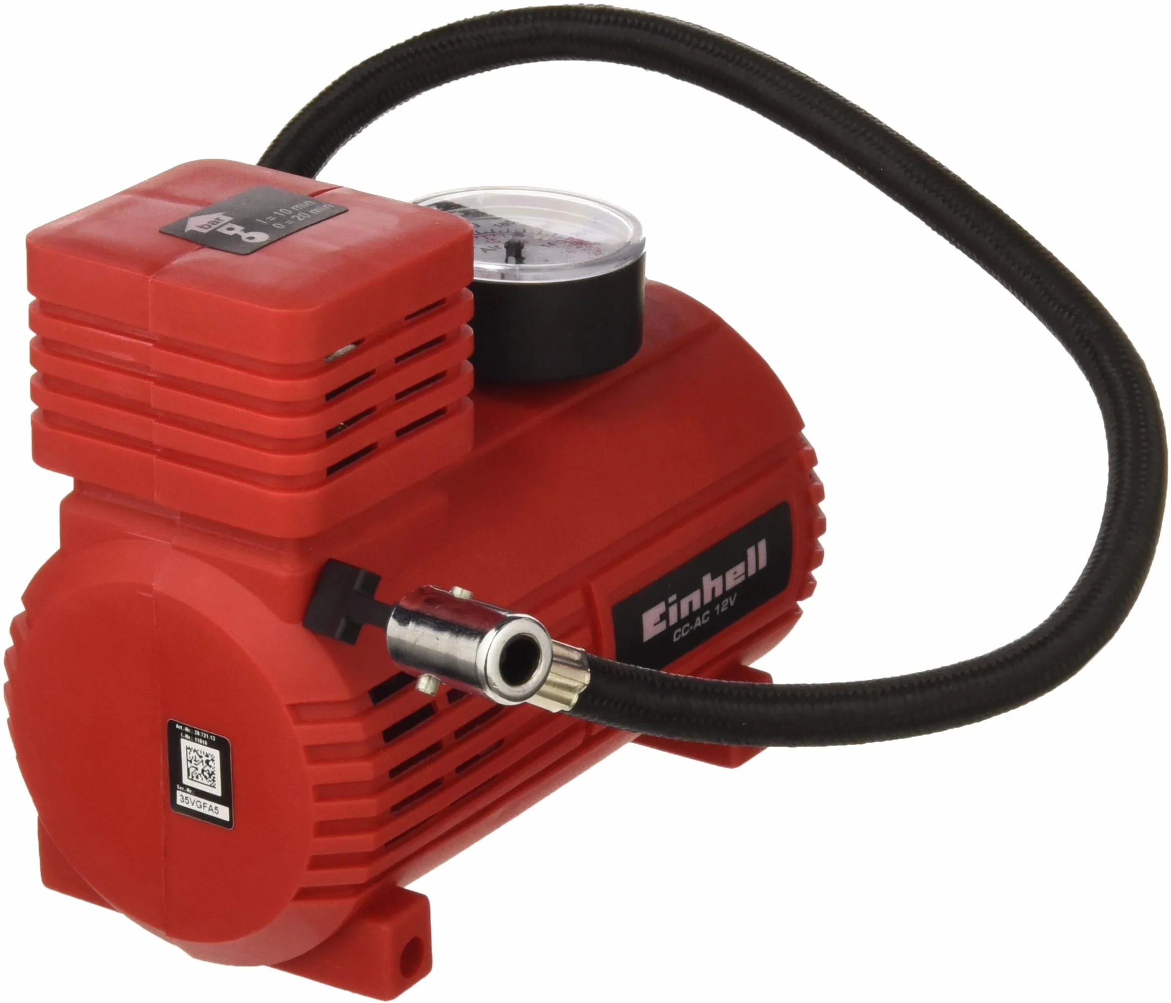 Einhell CC-AC 12V Compressore per auto, 12 V, 18 bar, Rosso