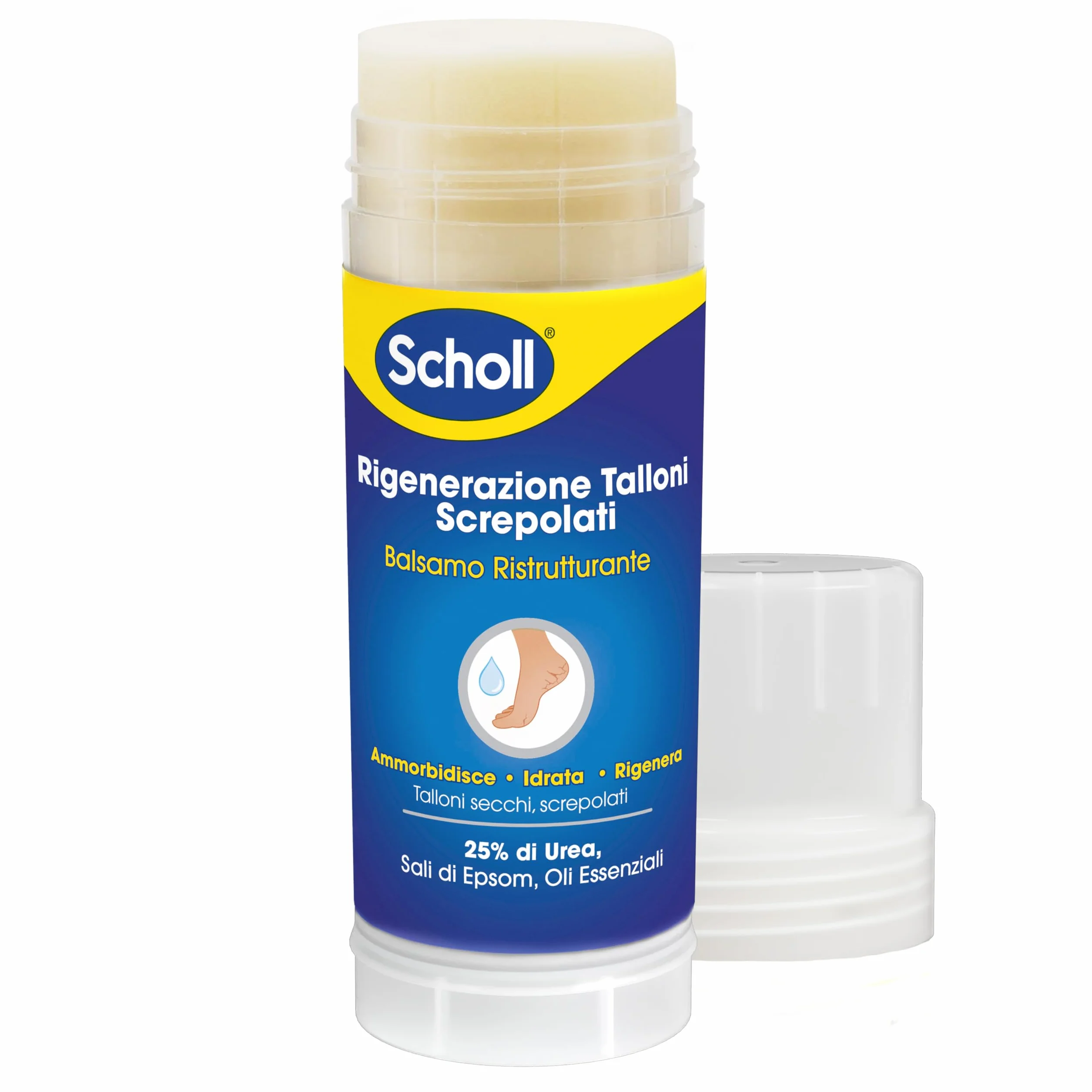 Scholl Balsamo Stick Riparatore per Talloni Screpolati 25% Urea Sali di Epsom Oli Essenziali