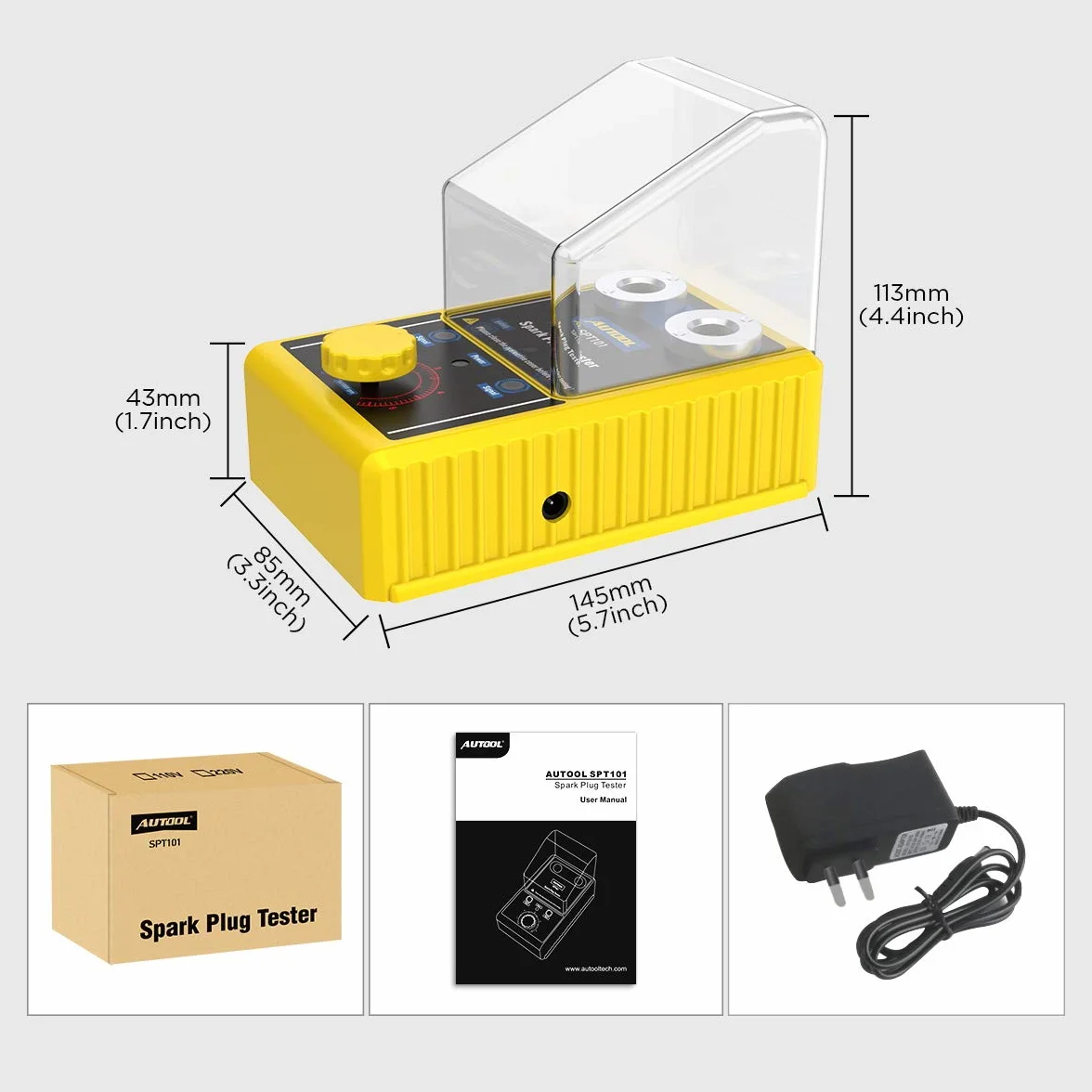 AUTOOL SPT101 Tester per candele auto, Analizzatore di candele 0-6000 giri/min 12mm