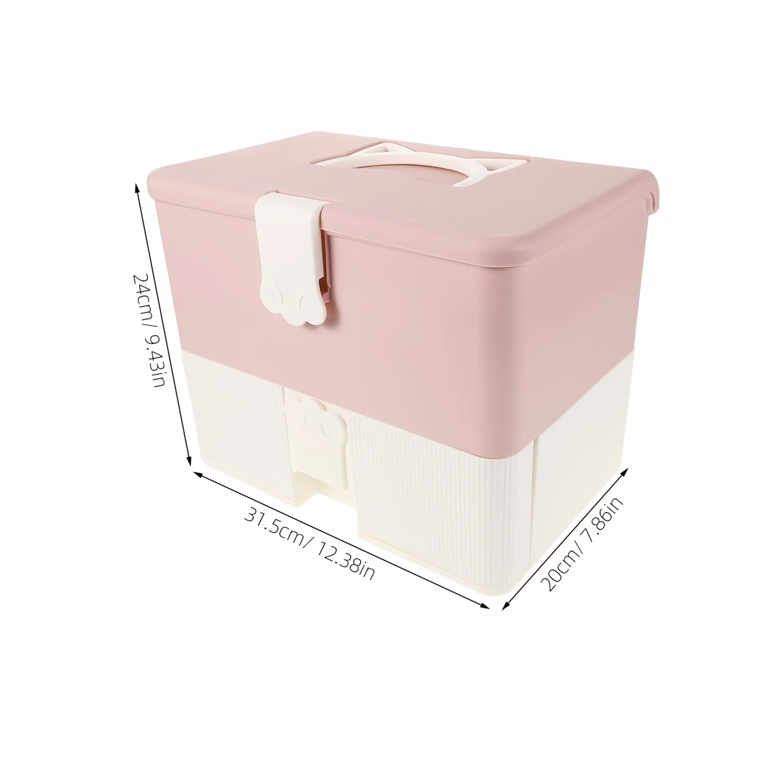 CALLARON Valigetta Smalti Rosa Doppio Strato Plastica Grande Capacità | Organizzatore per Manicure, Adatta a Strumenti Unghie e Gel, Spazio Ampio per Corsi e Tecnici