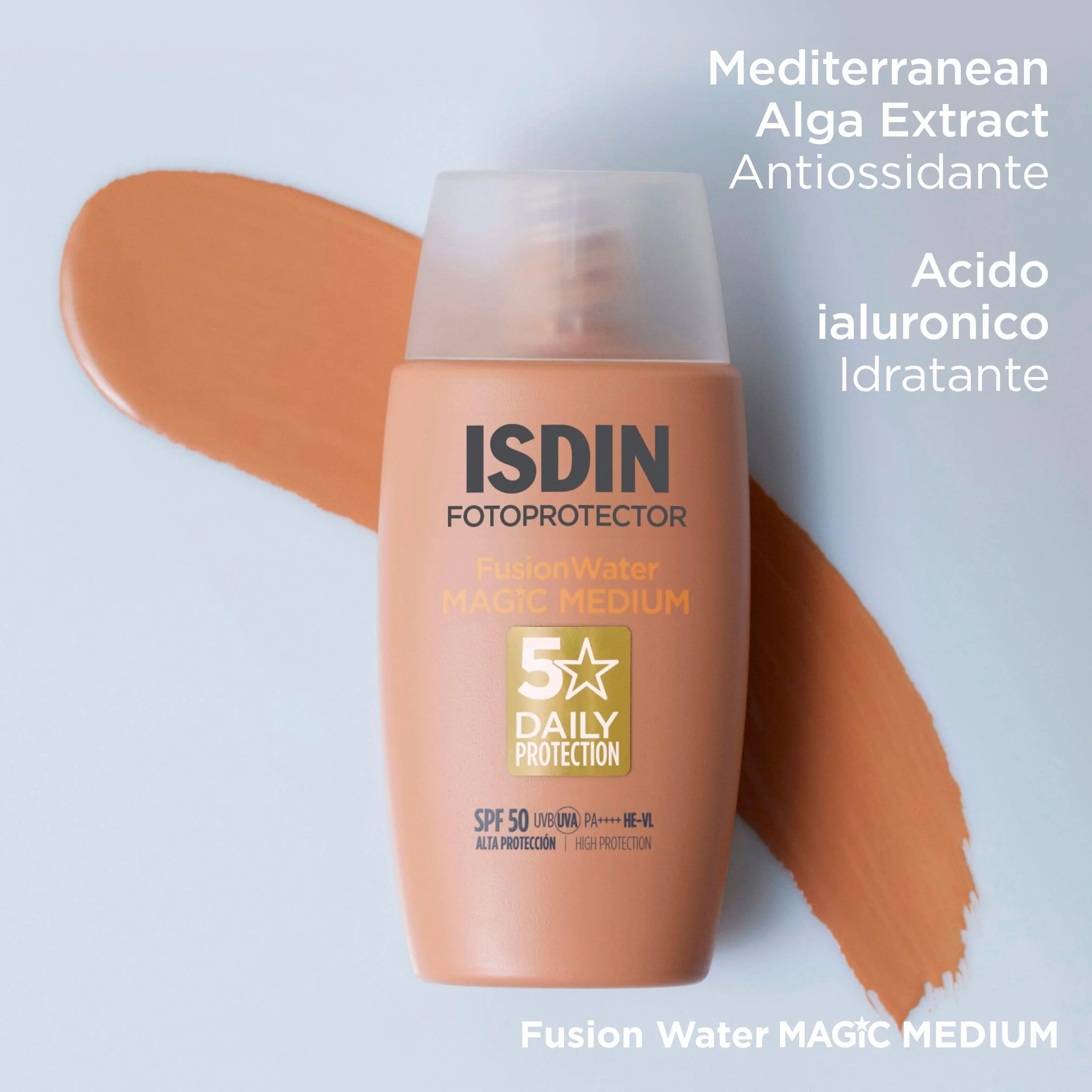 ISDIN Fotoprotector Fusion Water MAGIC Color SPF 50 Protezione Solare Viso Colorata 50 ml