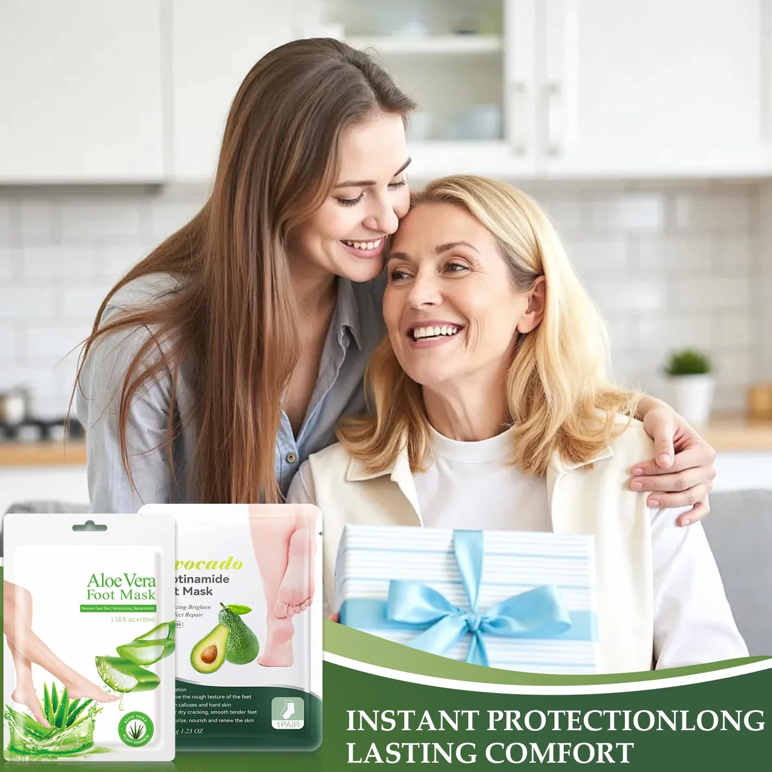 Maschera Piedi Idratante Esfoliante con Aloe Vera e Avocado per Calli e Pelle Morta