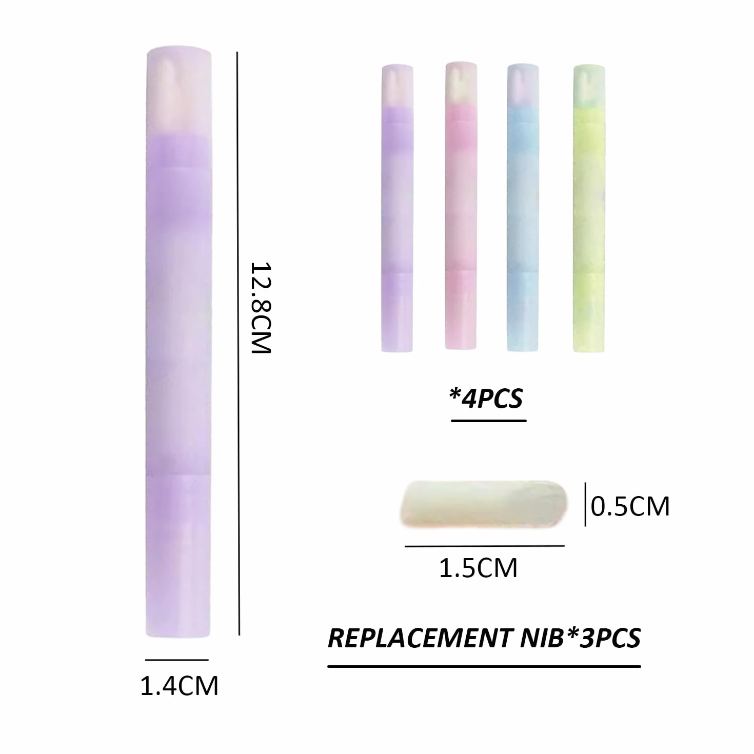 Confezione da 4 penne di correzione per unghie, 12 punte di ricambio, penna di correzione per nail art