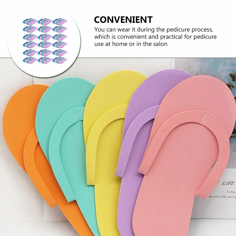 FRCOLOR 24 Paia Pantofole Usa e Getta Infradito Antiscivolo per Spa Unghie Pedicure Eva