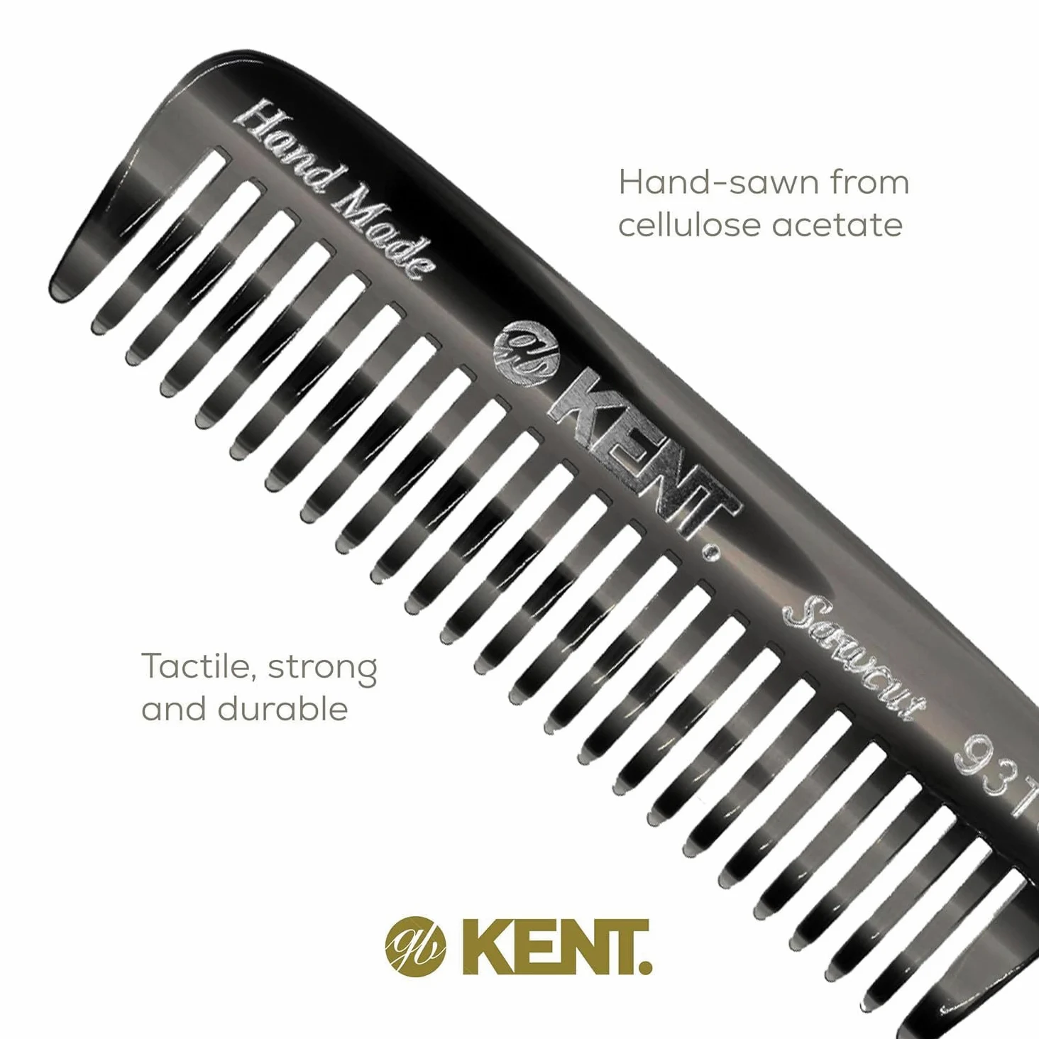 Kent 93T Mini pettine da barba da uomo – pettine da uomo a denti larghi, pettine per baffi e pettine da barba ideale per peli del viso, piccolo pettine da viaggio tascabile, mini pettine districante