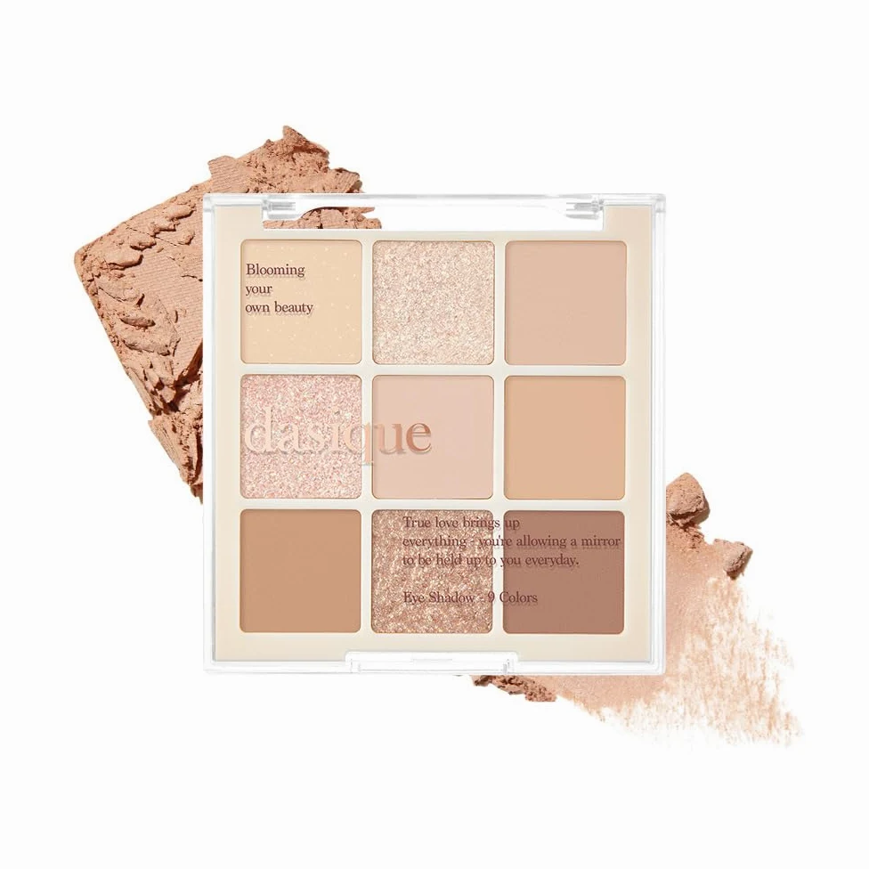 dasique Palette di ombretti n. 07 Milk Latte l Cruelty-Free l 9 tonalità sfumabili con finiture lisce, opache e brillanti con splendide perle