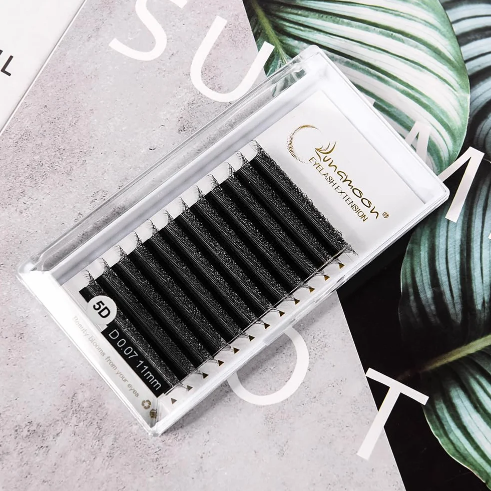 Lunamoon 5D Extension Ciglia W Delle Ciglia Ciuffetti W Forma Premade Fan Eyelash Extension Russian Volume Ventole Naturali Ciglia Ciuffetti (5D/0.07D 11 mm)