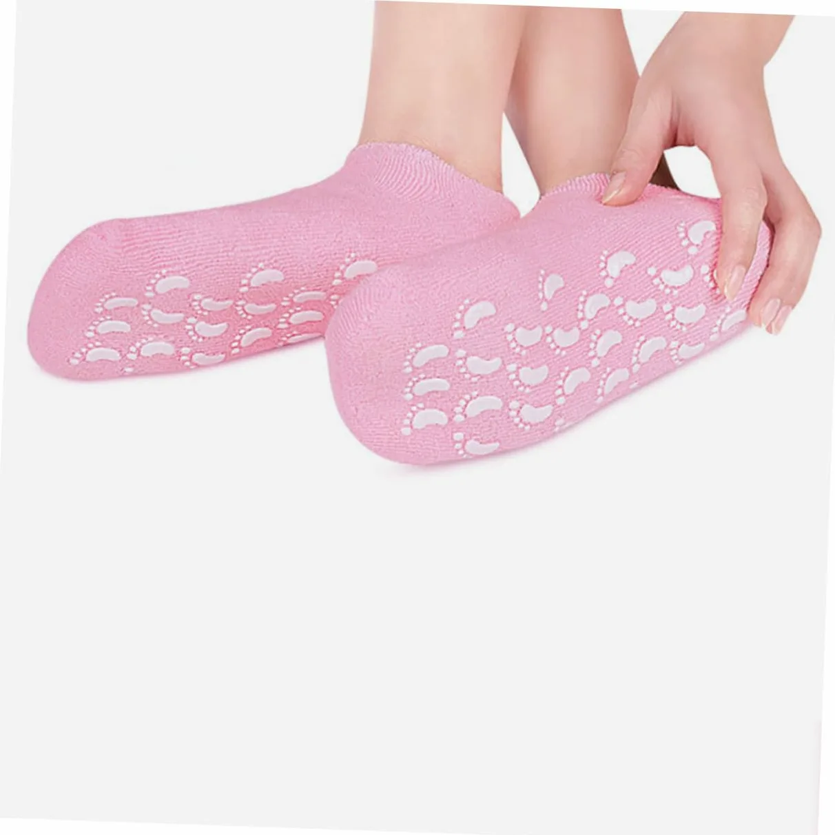 Calzini Idratanti Spa per Piedi 3 Paia Cotone Antiscivolo | Riutilizzabili, Protezione Dalla Secchezza e Ruvidità, Uso Casa e Beauty Salon