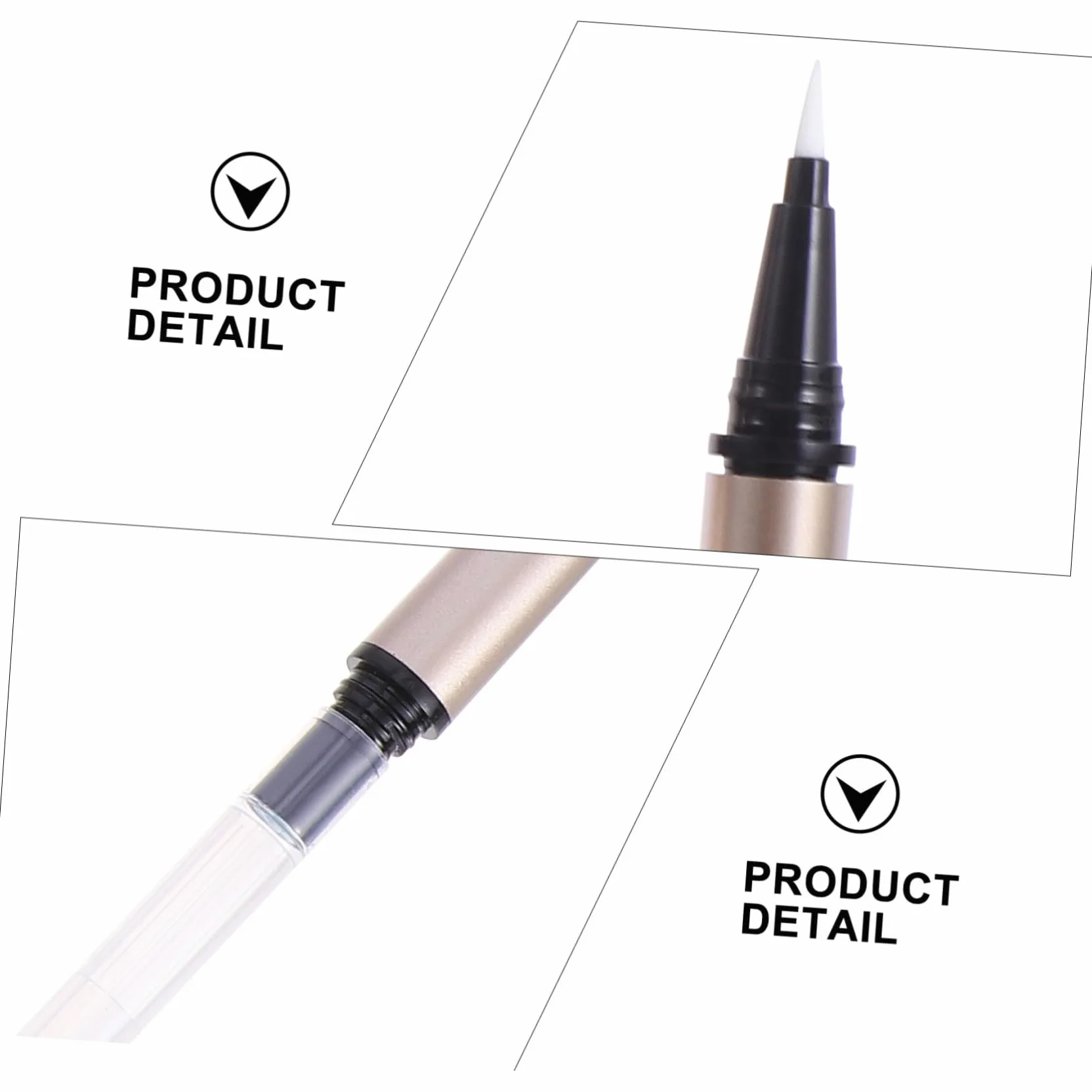 FRCOLOR 5 Pezzi Tubetti di Eyeliner Vuoti Ricaricabili 1Ml in Plastica Oro per Make-up Fai da Te e Applicazione Professionale nei Negozi di Cosmetici