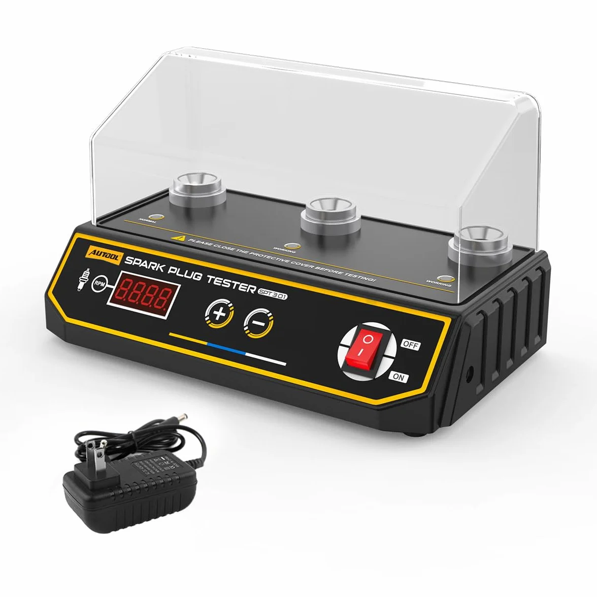 Tester per candele a doppio foro, strumento per bobine di accensione 0-6000 giri/min con copertura protettiva