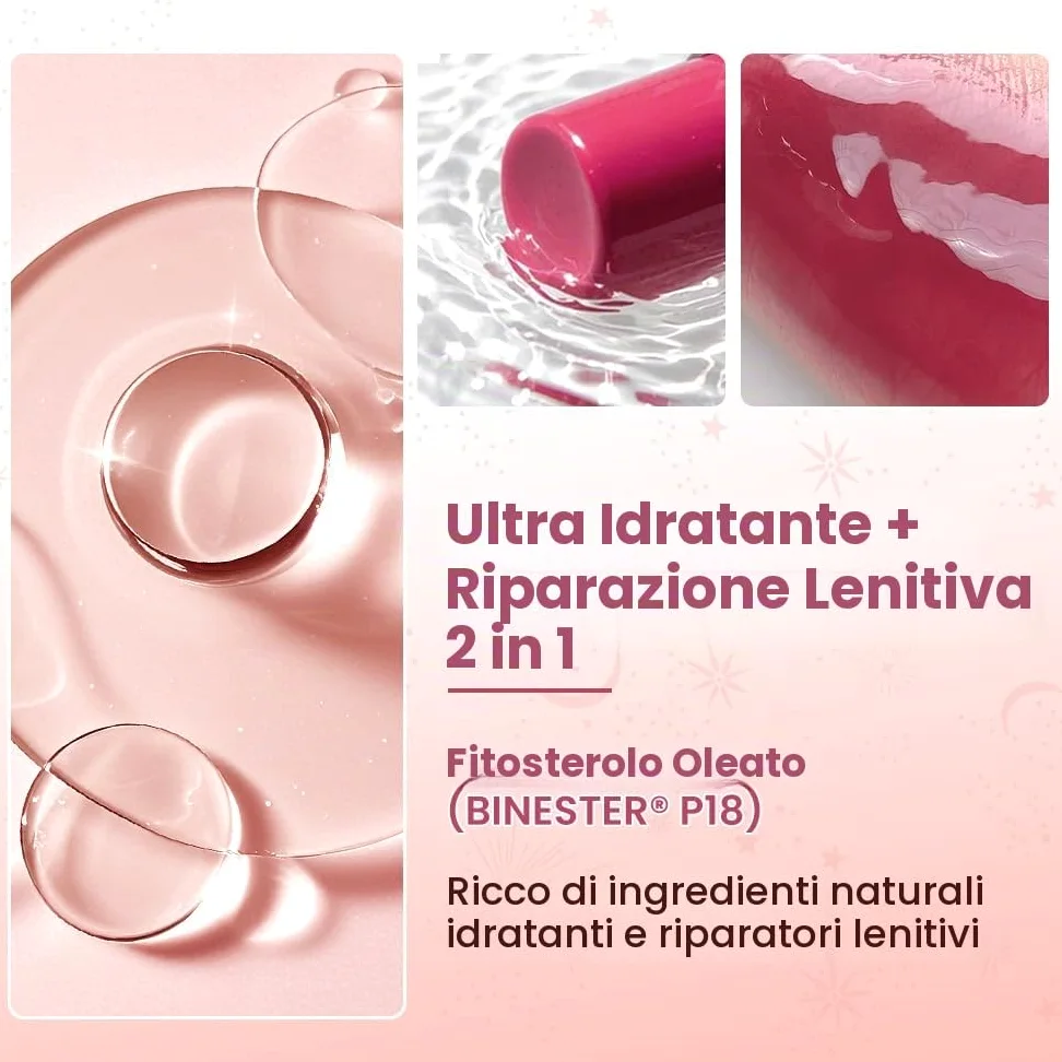 CATKIN 3pcs Gloss Tinted Lip Balm Set, 2 in 1 Rossetto e Balsamo Labbra, Burrocacao Labbra Colorato, Formula Volumizzante e Leggero, Idratante, Essenza Vegetale, Lenitivo e Riparatore, 3.4g