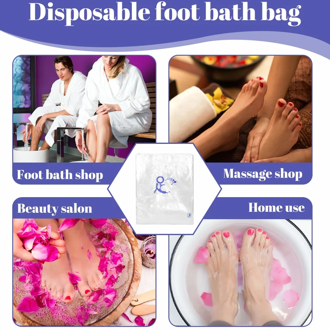 Sacchetti Monouso per Pediluvio 80 Pezzi 65x55cm, Buste Igieniche per Pedicure SPA Podologia, Sacchetti Plastica Resistenti per Vaschetta Pediluvio Trattamenti Piedi