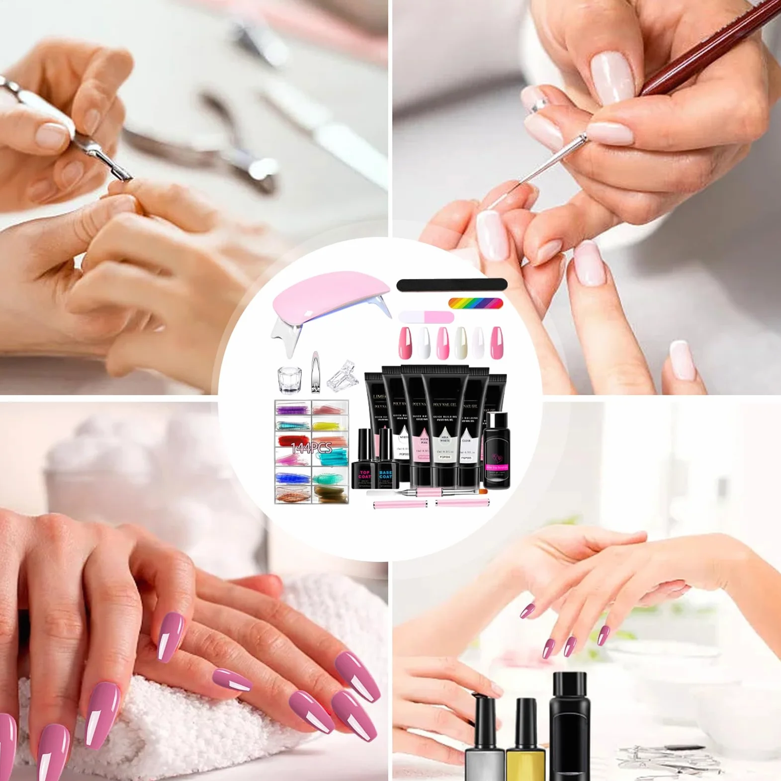 Kit Gel per Ricostruzione Unghie Strumento Manicure Leggero e Portatile | Gel di Finitura Professionale per Unghie Ideale per Viaggi, Casa, Ufficio, Scuola - Regalo per Fidanzata, Moglie, , Sorell