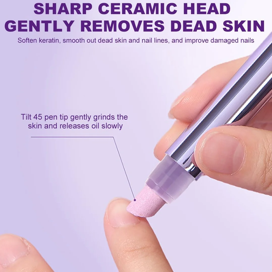 2 Pezzi Penna Olio per Cuticole Unghie, Strumento 3 in 1 per Rimuovere, Idratare e Rinforzare Cuticole, Ripara Unghie Secche e Screpolate, Per una Cura Completa delle Unghie