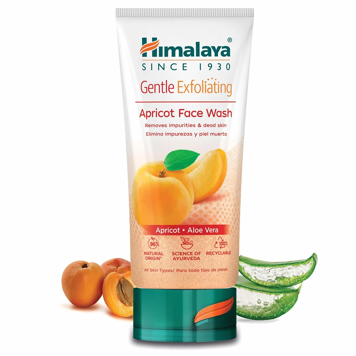 Himalaya Gentle Exfoliating Daily Face Wash with Herbal Actives Apricot, Neem, and Lemon | Cleanses Skin Effectively, Moisturizes, Exfoliates Gently, Suitable for all skin types -150ml