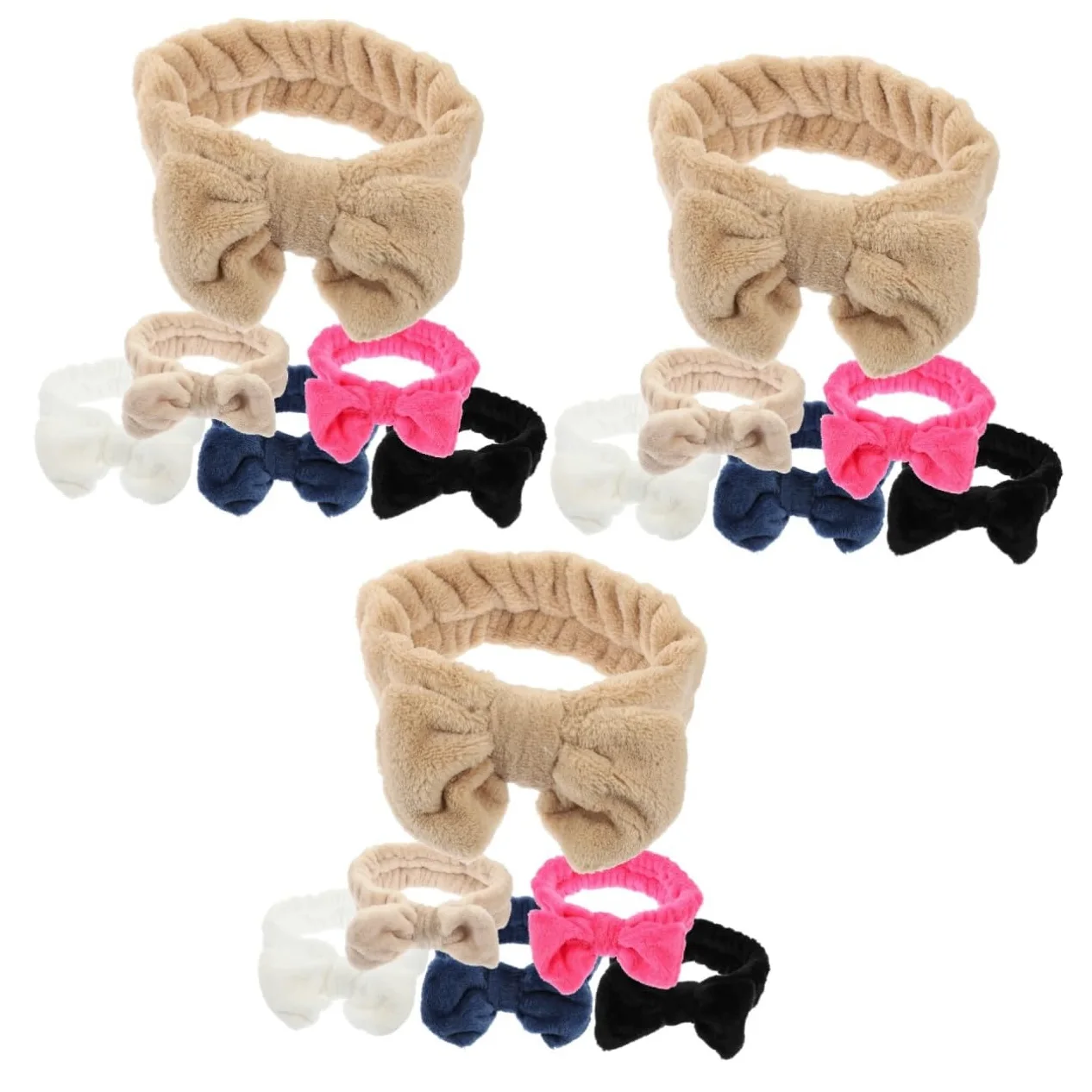FRCOLOR 18pezzi Fasce Per Lavaggio Viso Headband Per Skincare Pile Elastiche e Comode Per Makeup e Trattamenti Di Bellezza Stile Chic e Design Alla Moda