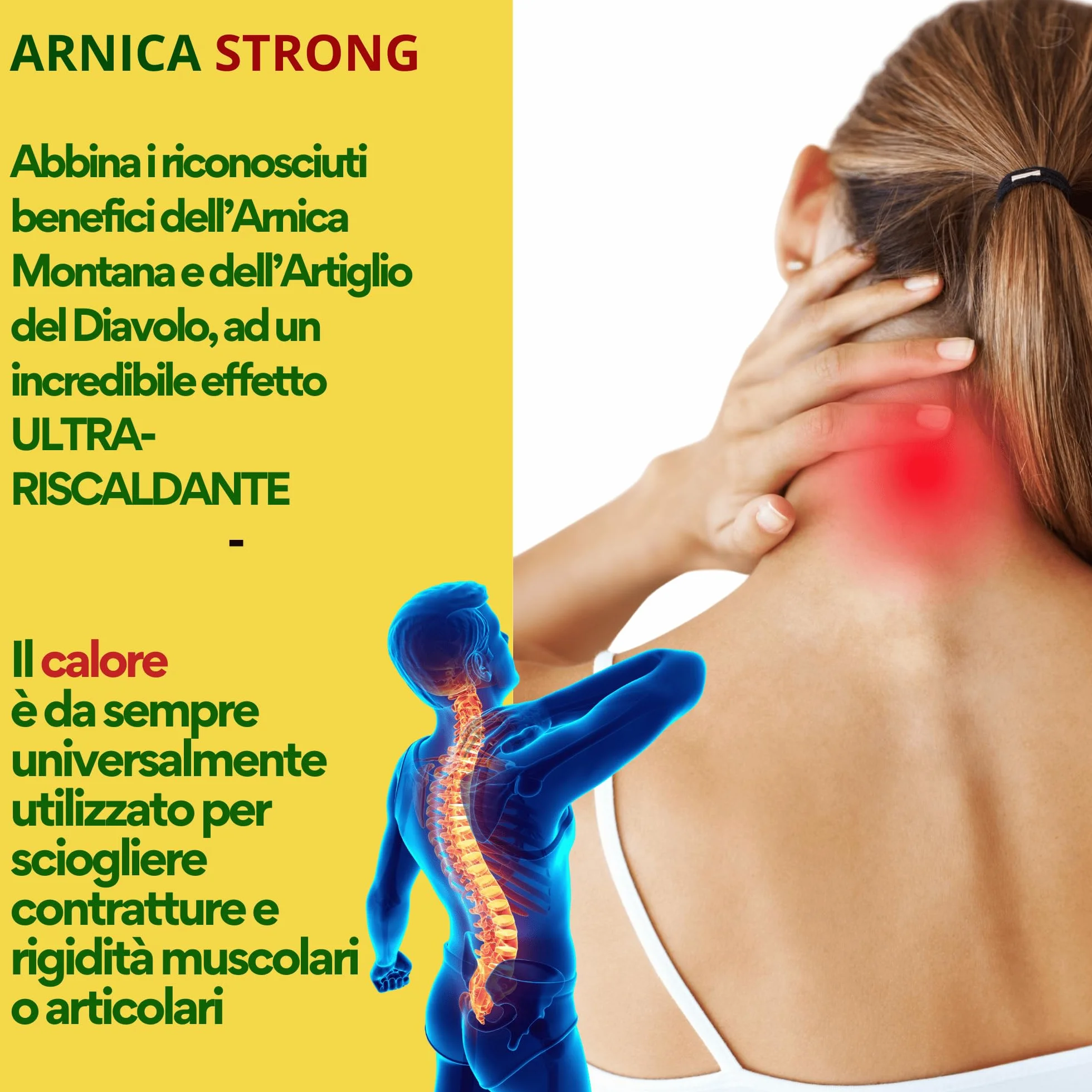 Arnica gel Forte - Arnica Per Cavalli Uso Umano 99% e Artiglio Del Diavolo forte crema riscaldante muscoli sportiva per massaggio cervicale e lombare-ImmunoSTRONG