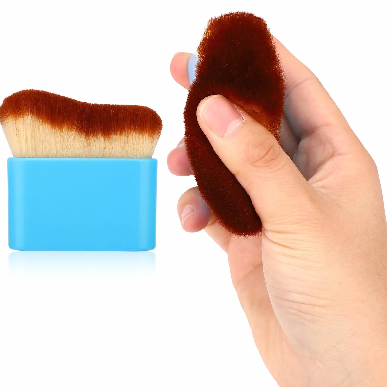 Pennello per Autoabbronzanti, Applicatore Autoabbronzante Fondotinta Pennello per Trucco Corpo Viso Schiena Gambe Blu