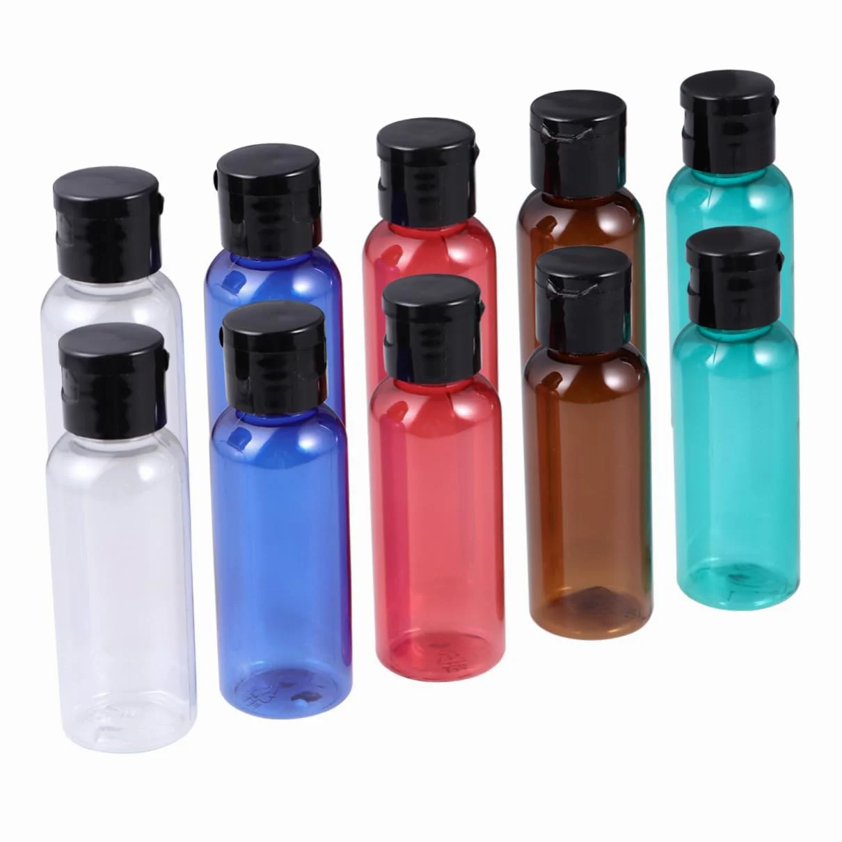 MAGICLULU 3 Set Da 50 Ml Di Bottiglie Da Viaggio Riutilizzabili 5 Opzioni Di Colore Dispenser Per Cosmetici Comprimibili 10 Pezzi * 3