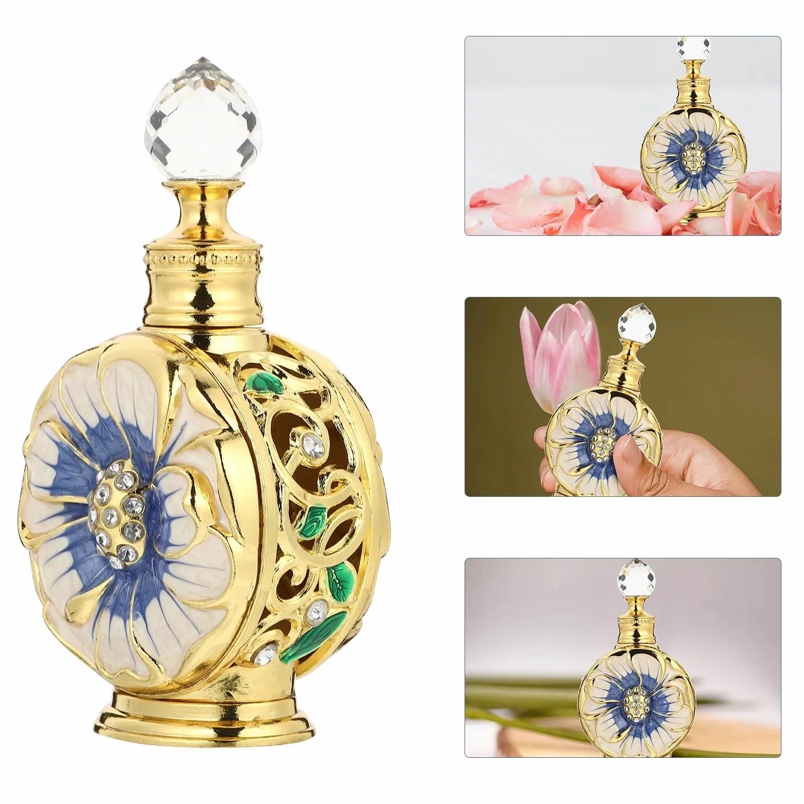 Bottiglia di profumo da 12 ml olio essenziale viaggio, dispenser vuoto in vetro, contenitore conservazione sicura vintage con chiusura ermetica Per Feste E Banchetti