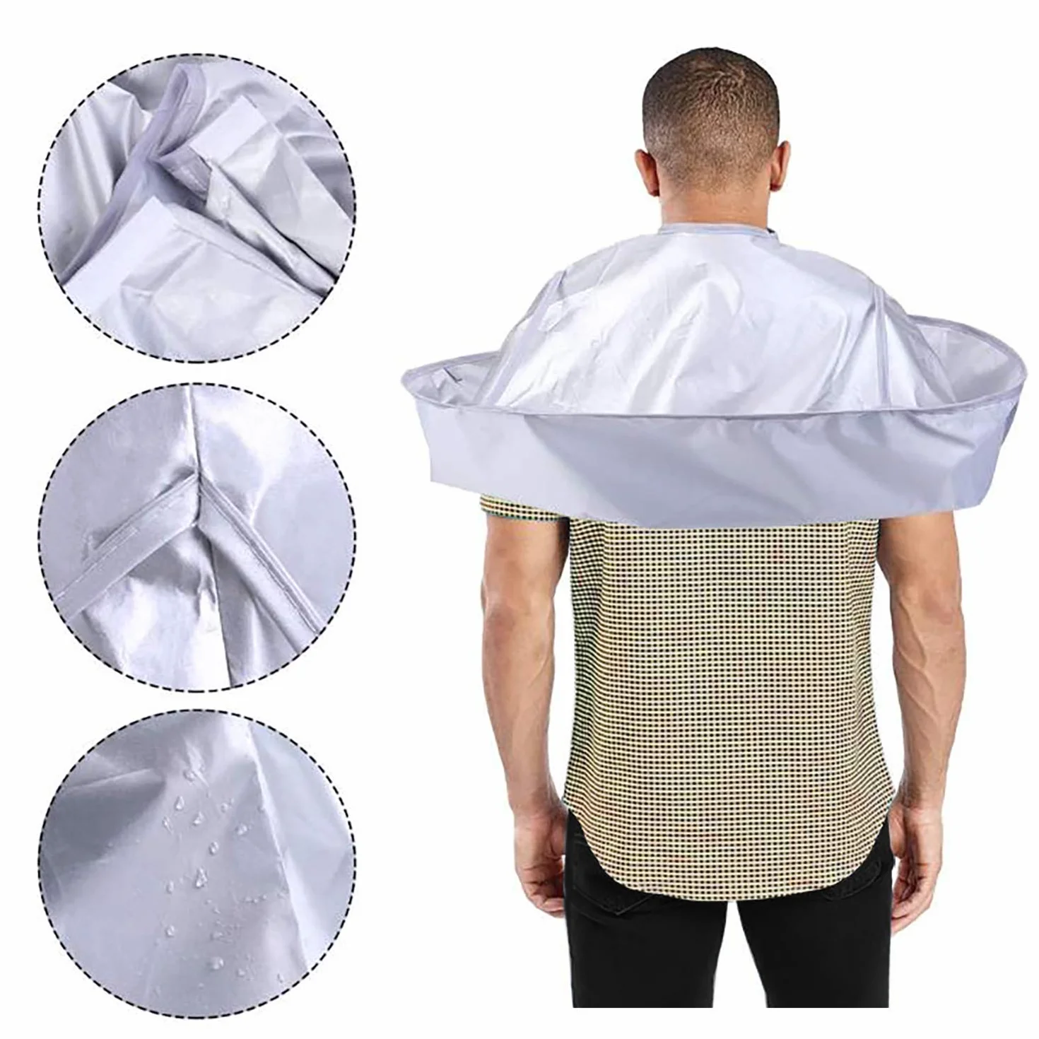 Voarge Mantellina Parrucchiere Tintura Taglio Capelli Traspirante Grigio Argento