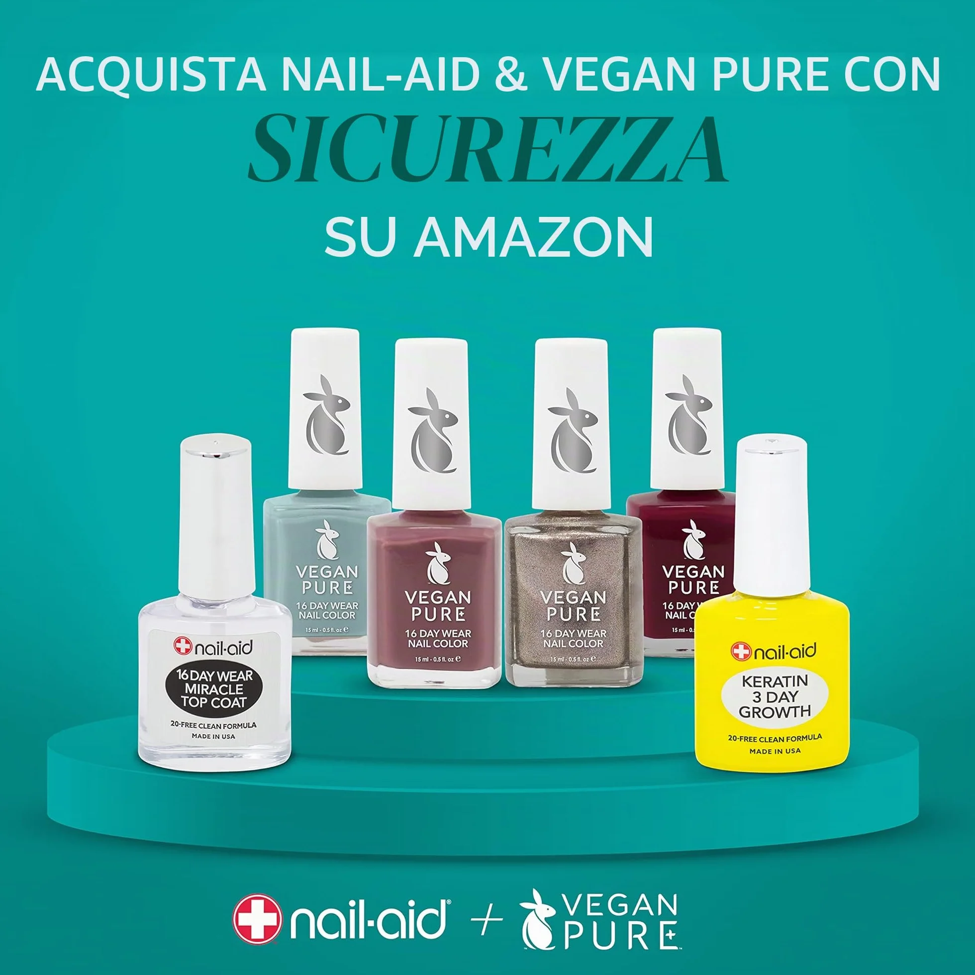 Nail-Aid Crescita di 3 giorni alla cheratina per unghie, 0,55 fl oz