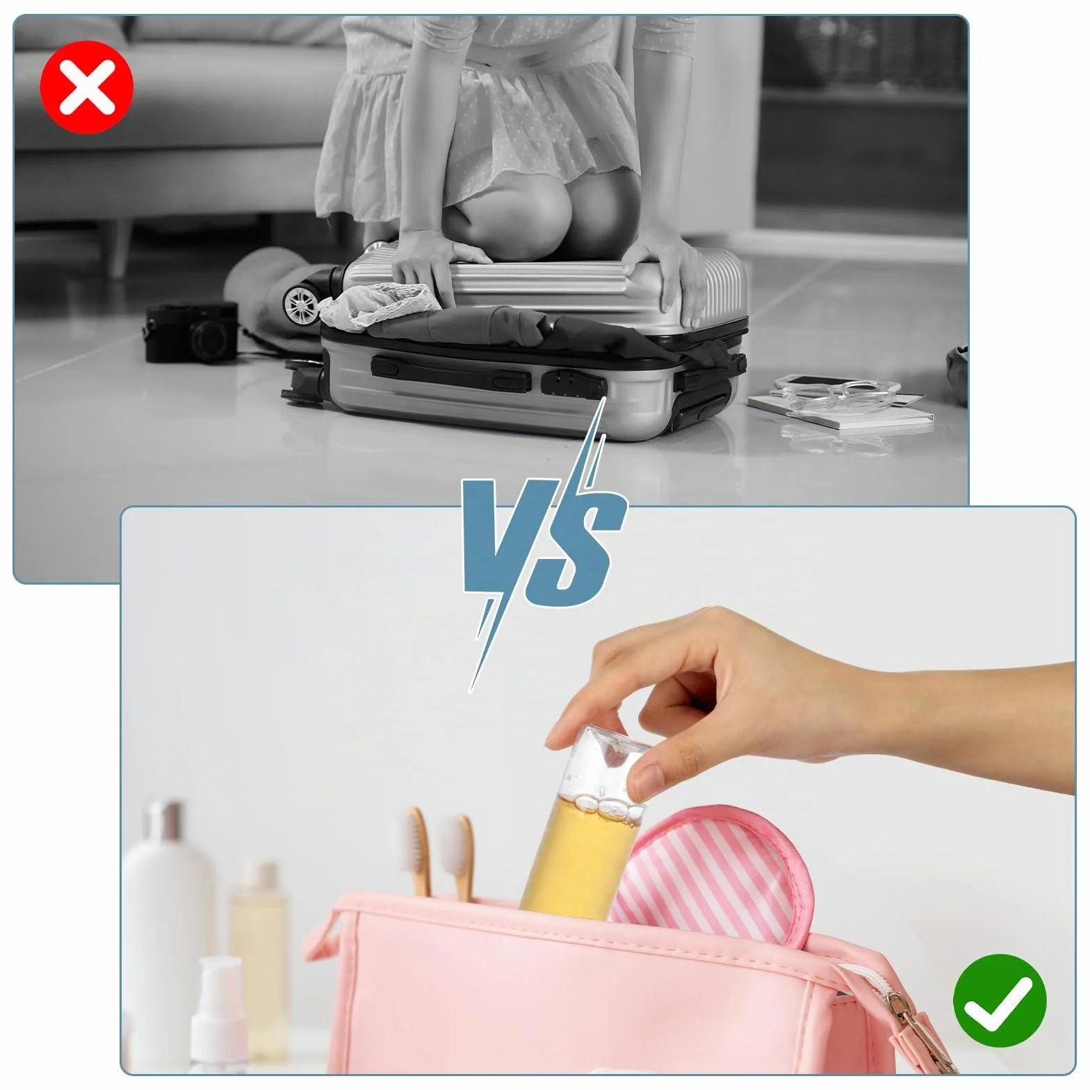 Romon Bottiglie di Viaggio 6 Pezzi 100 ml Set Kit Viaggio Aereo in Plastica con Imbuti Flaconi Trasparenti per Cosmetica