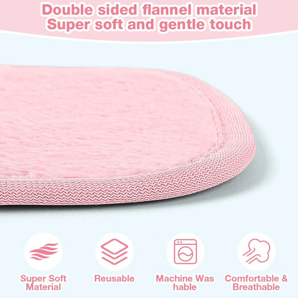 AOOWU 8 Pezzi Dischetti Struccanti Riutilizzabili, Dischetti Struccanti Lavabili con Sacchetto Lavanderia, Cuscinetti Struccare Super Morbido Flanella Double-Face, Pulizia del Viso e Degli Occhi