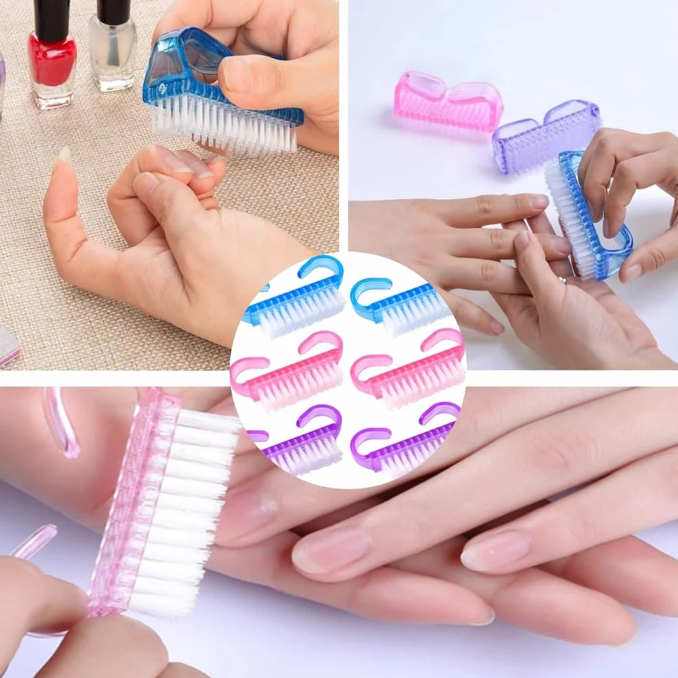 Spazzola per unghie per pulizia delle dita e delle unghie, set 18 pezzi, 3 colori