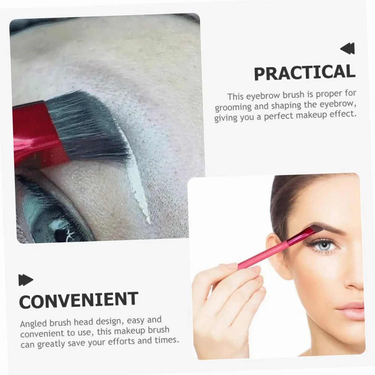 FRCOLOR 10pezzi Spazzola Angolata Per Sopracciglia e Ombretto Di Strumenti Cosmetici Leggeri e Portatili Per Trucco Preciso e Definito