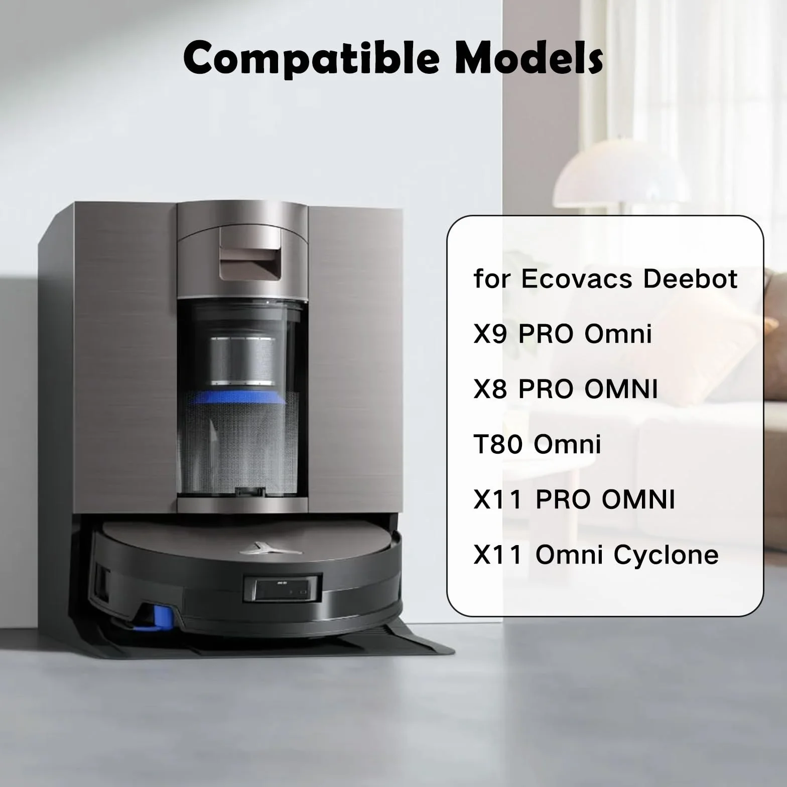 VIEWALL Rullo Tergicristallo per ECOVACS DEEBOT T80 Omni, X9 Pro Omni, X8 Pro Omni, X11 Pro Omni - 2 Pezzi Mocio Intercambiabile