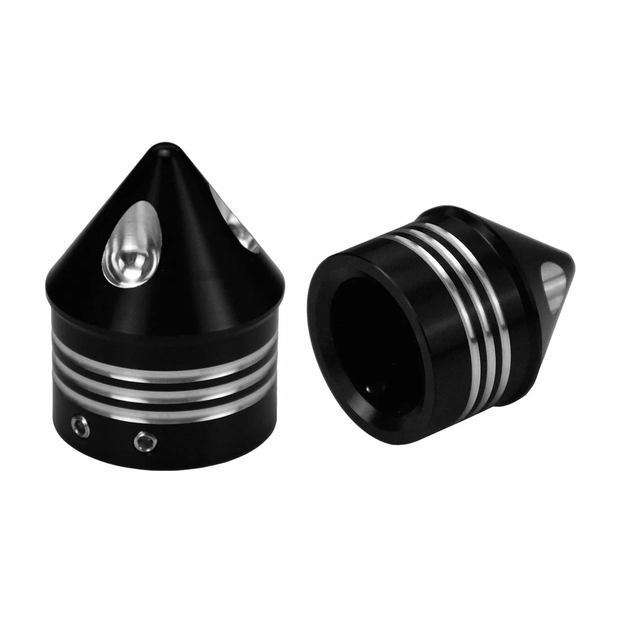 Coperchio Dado Asse Anteriore Motociclo Set 2 Pezzi Nero per Harley Sportster XL 1200 Dyna Softail Fat Boy Touring