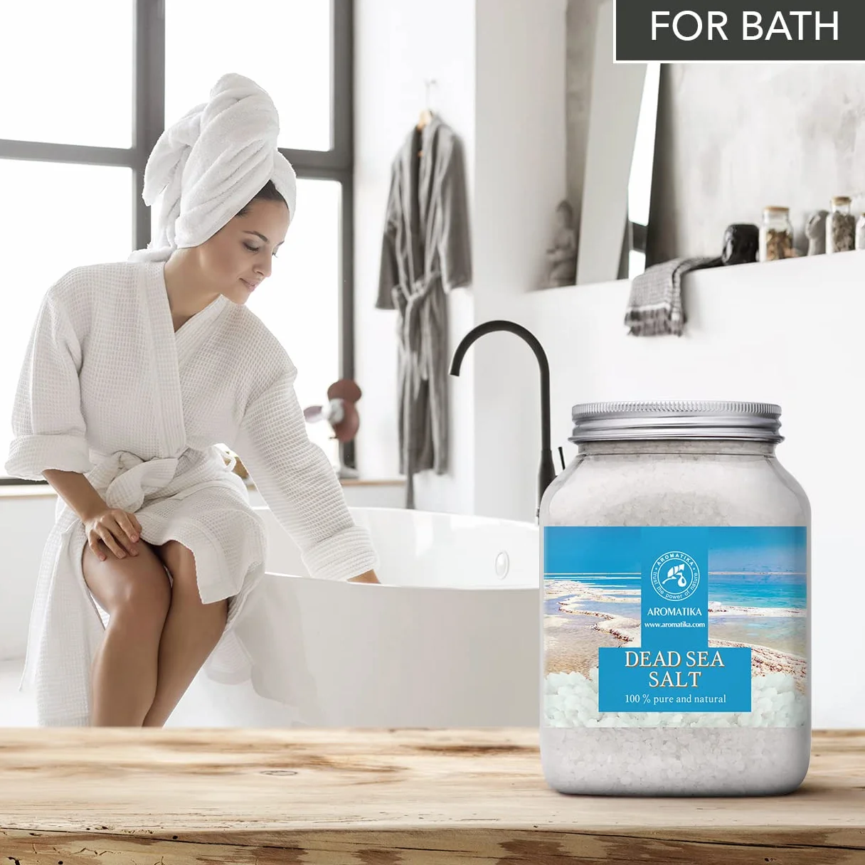 Sale del Mar Morto 1000g - Naturale e Puro al 100% - Sali del Mar Morto 1Kg - Meglio per il Buon Sonno - Antistress - Bagno - Bellezza - Rilassante - Sali da Bagno