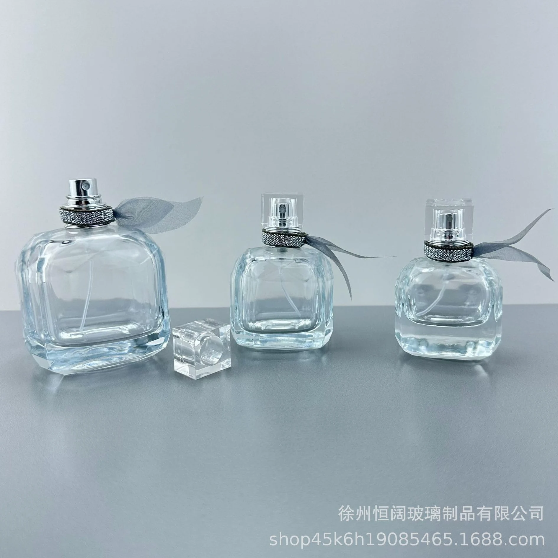3 Flaconi di Profumo Stile Nastro Nero Ricaricabili Spray 100ml 50ml 30ml Flacone Spray di Profumo Riutilizzabile con Fondo Spesso per Uomini Donne Viaggi