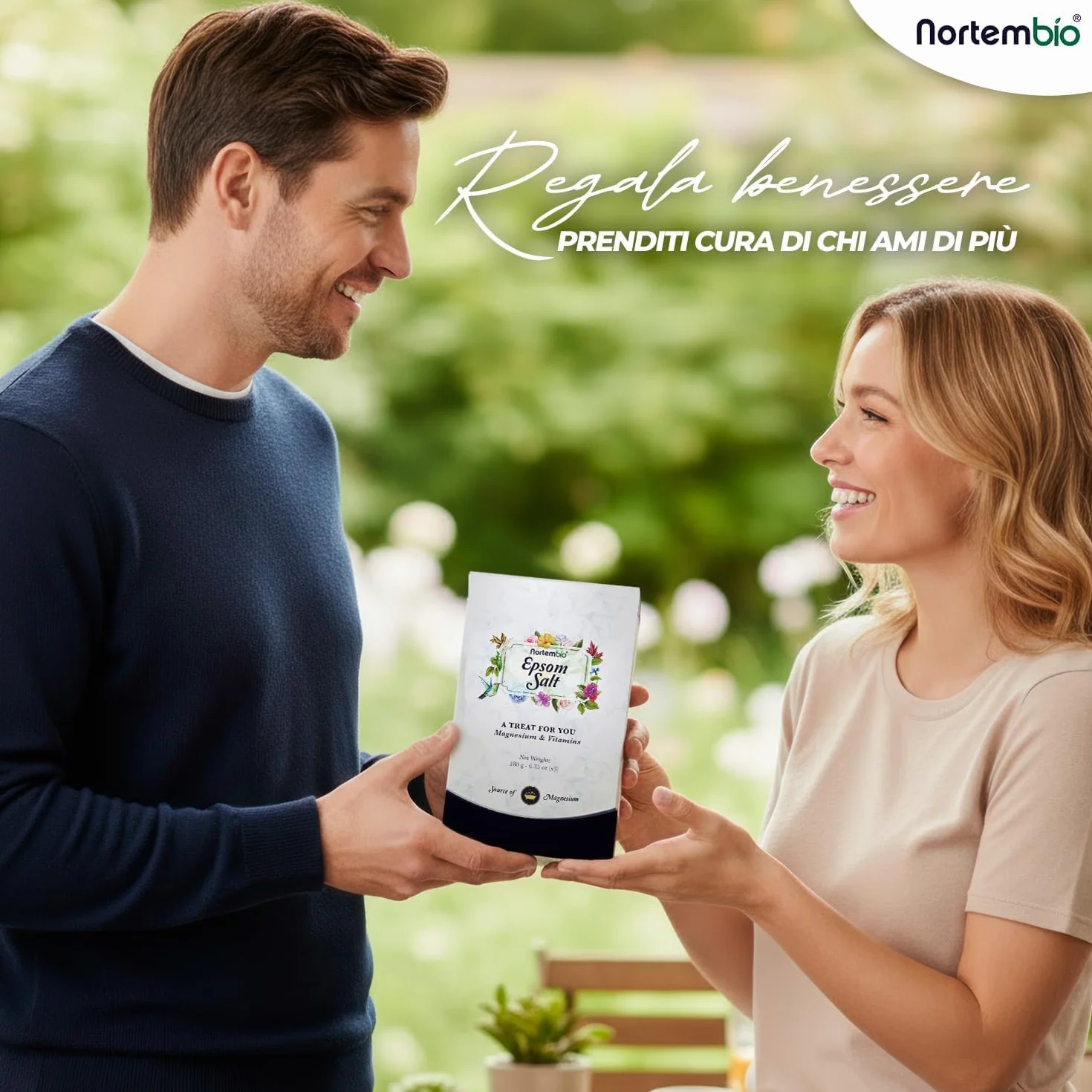 Nortembio Sali di Epsom 100% Puri 700 g – Fonte Concentrata di Magnesio | Per Pelli Sensibili | Con Vitamine C ed E Idratanti | Senza Additivi, Uso Esterno Naturale + E-Book Gratuito