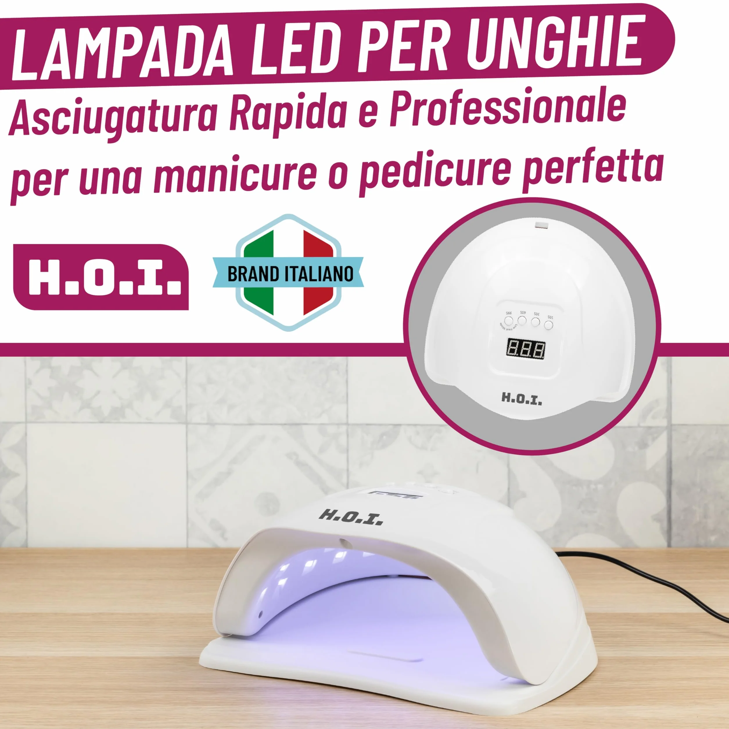 Lampada Unghie UV LED 48W Professionale con Sensore Automatico e Timer (30s/60s/90s) – Asciuga Smalto Semipermanente, Gel Ricostruzione, Nail Art, Manicure e Pedicure, Uso Domestico e Salone
